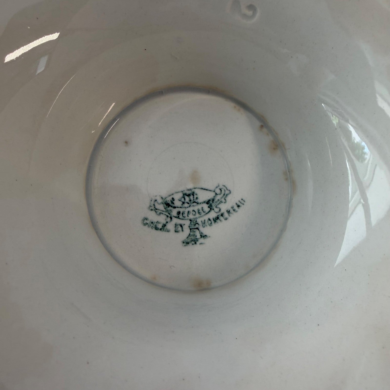 French White Earthenware Tureen Creil Montereau Terre de Fer Vintage 10062611 Fleamarketfrance : French vintage and antique decor