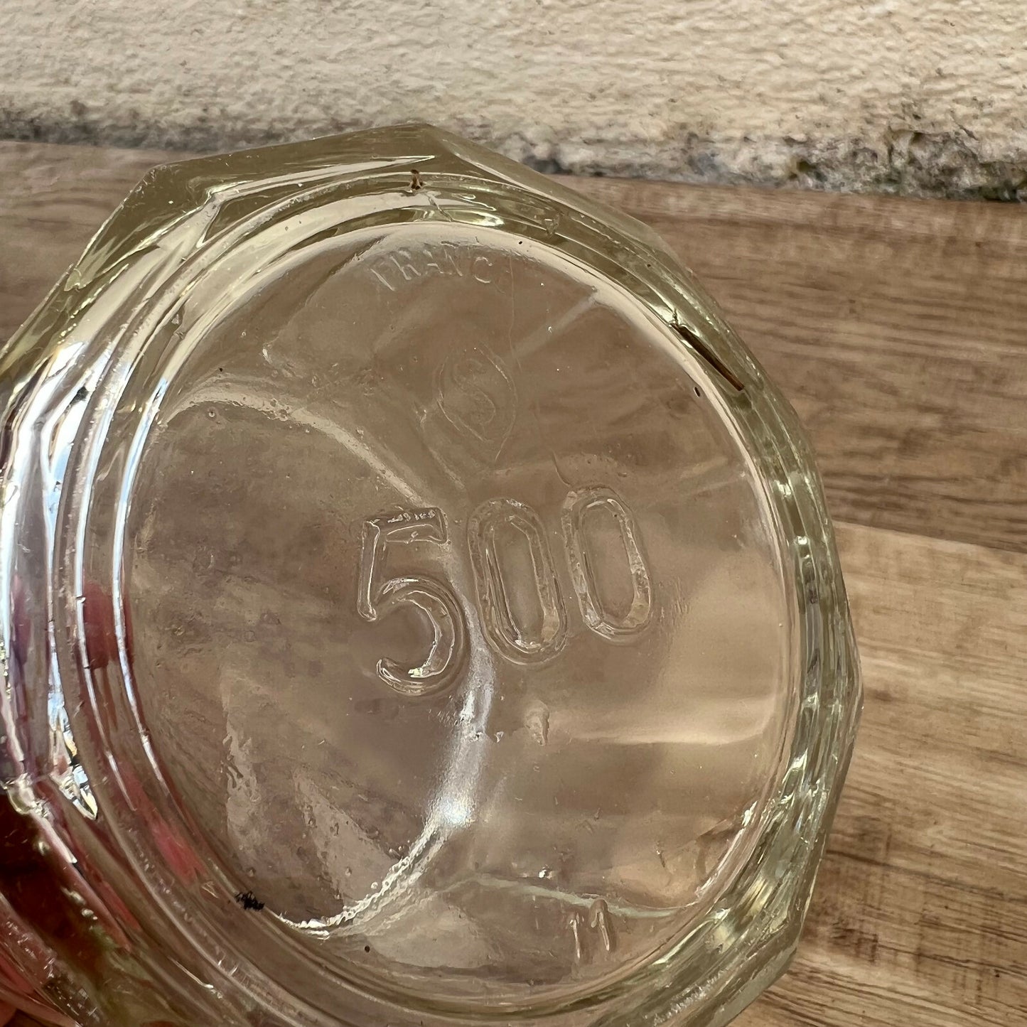 French Glass Jam Jar Vintage Faceted Preserves Pot 500ml France 0502225 Fleamarketfrance