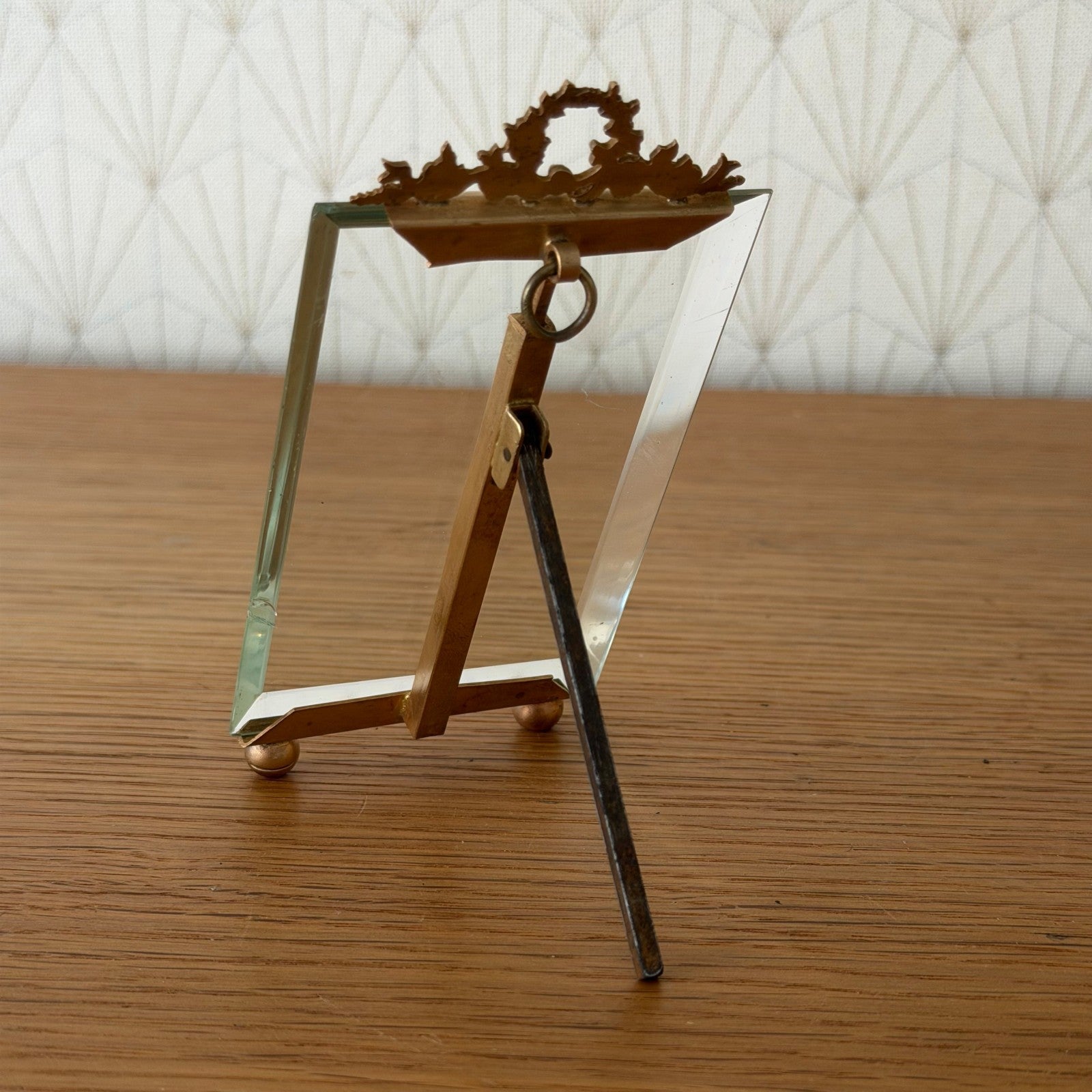 French Vintage Brass Photo Frame Beveled Glass Louis XVI 27062611 Fleamarketfrance