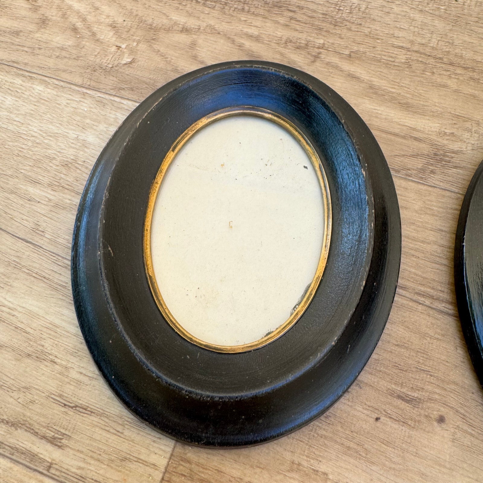 Antique French Napoleon III Black Wood Oval Frames Reliquary 1810232 Fleamarketfrance
