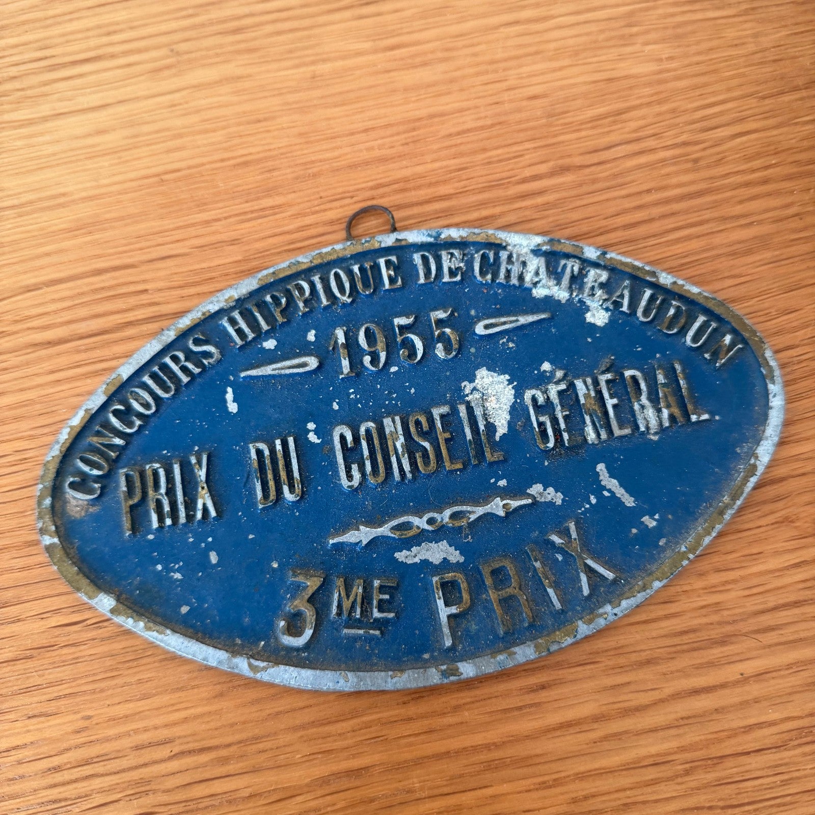 French Vintage Horse Trophy Plaque 1955 Chateaudun Equestrian Award 0802265 Fleamarketfrance