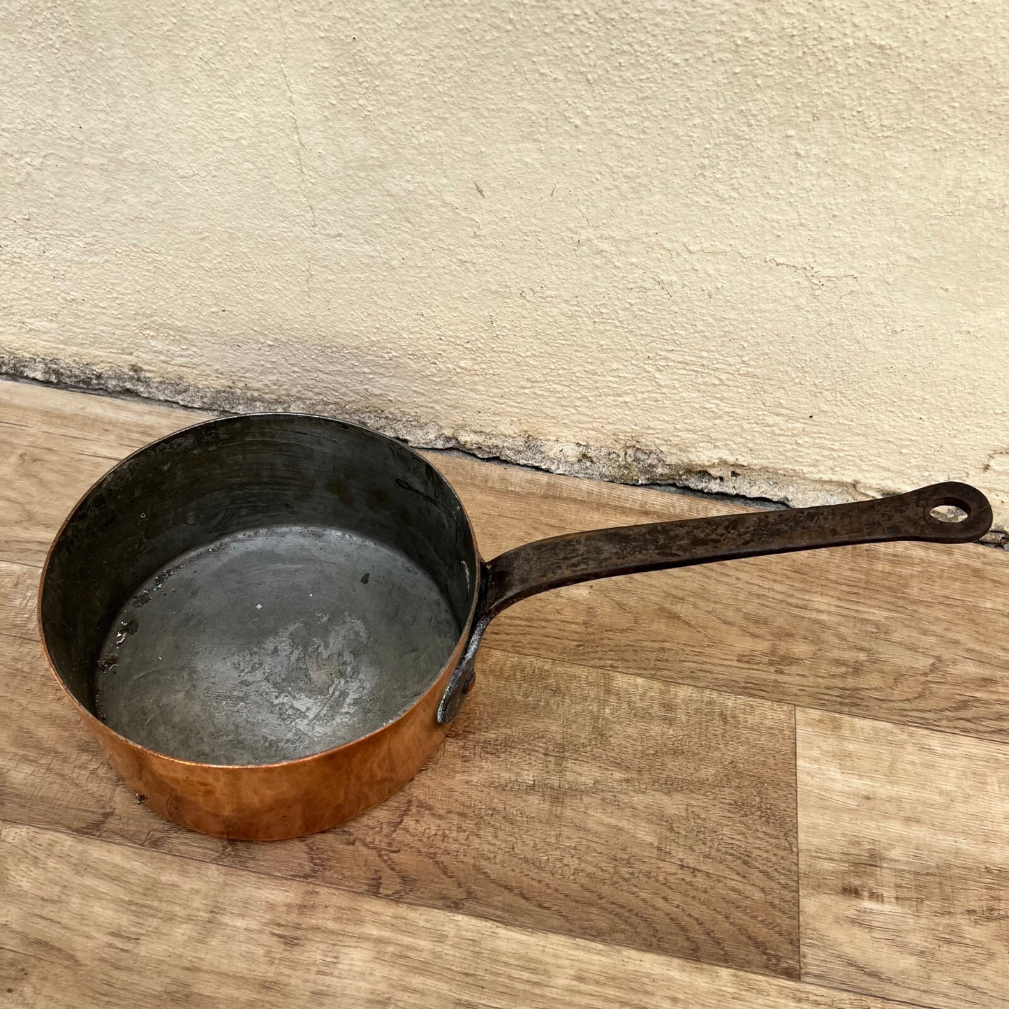 French Copper Saucepan Antique Dovetailed Tin Lined Cookware 0907225 none