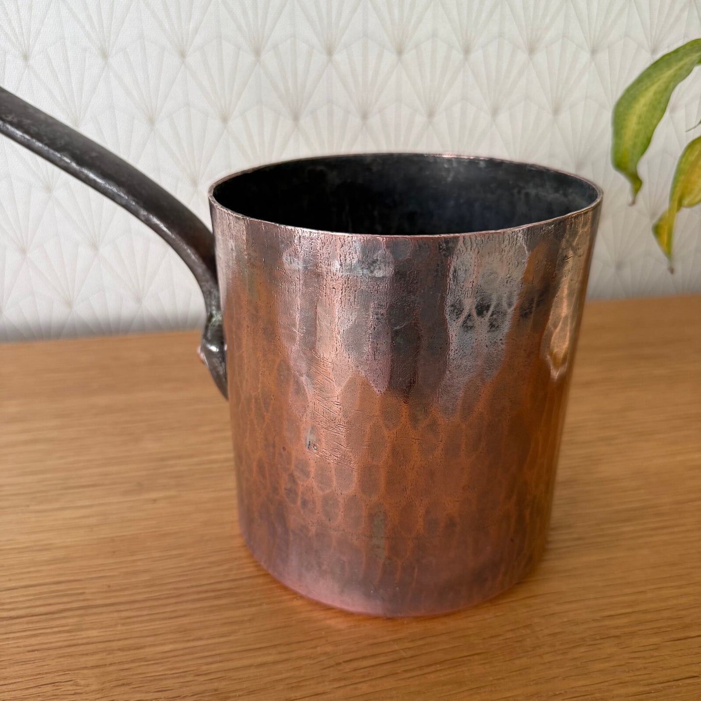 Antique French Copper Saucepan Tin Lined Hammered 14cm Vintage 2205254 Unbranded