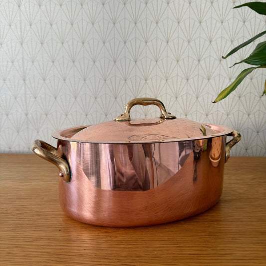 Vintage French stock pot Vtg Copper Cookware made in france 6 1/2" 15062422 - Fleamarketfrance