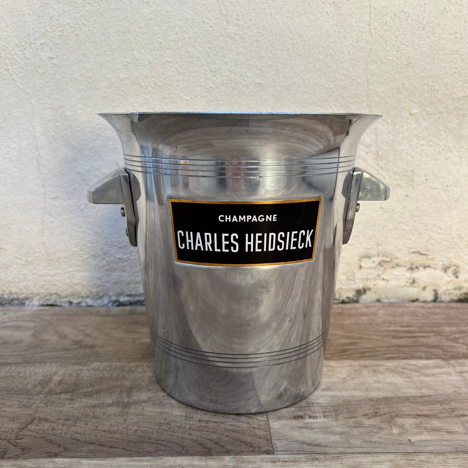 Vintage Charles Heidsieck Champagne Ice Bucket French Silver Metal 2110225 Fleamarketfrance