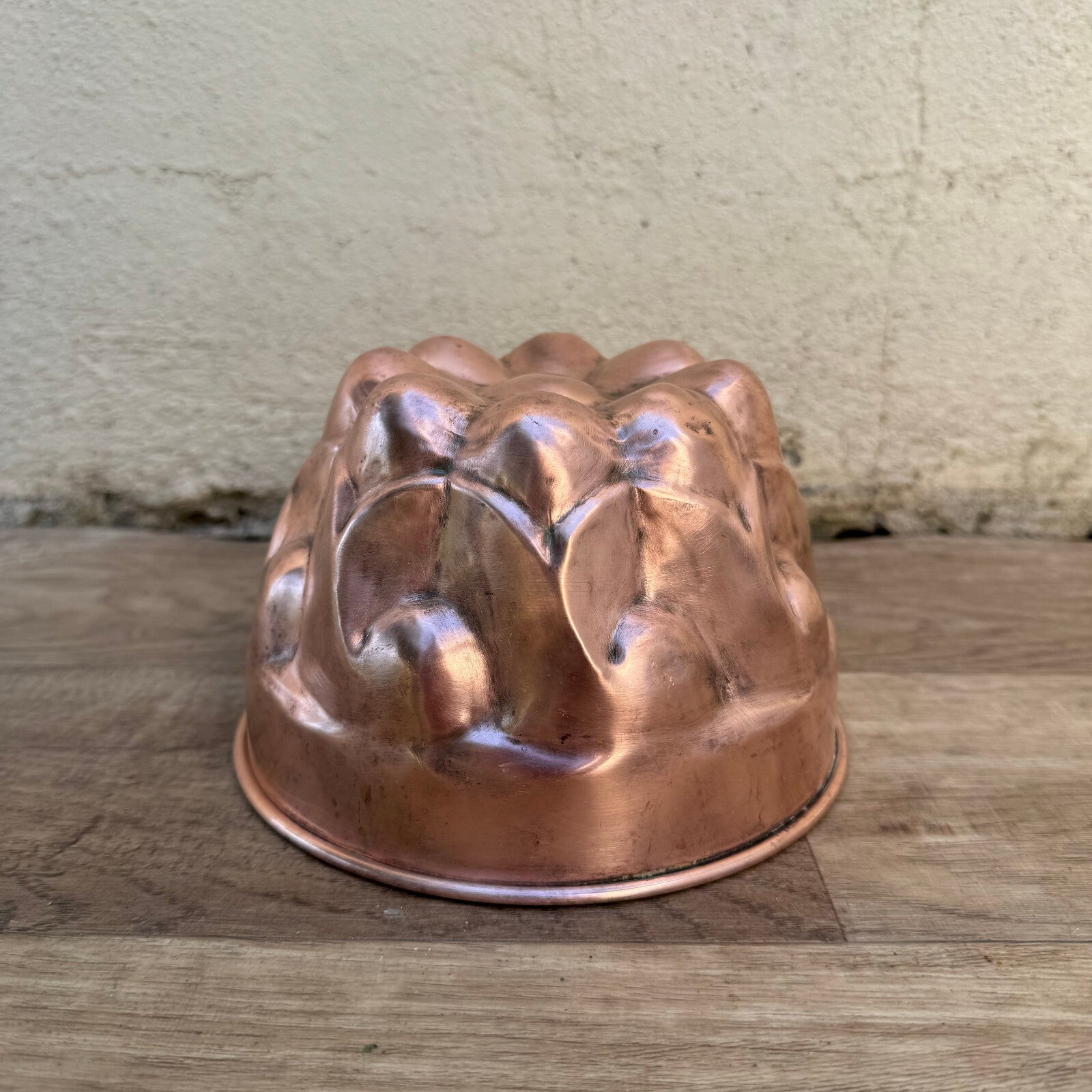 French Copper Bundt Mold Tin Lined Cake Jelly Villedieu Vintage 04082412 Fleamarketfrance