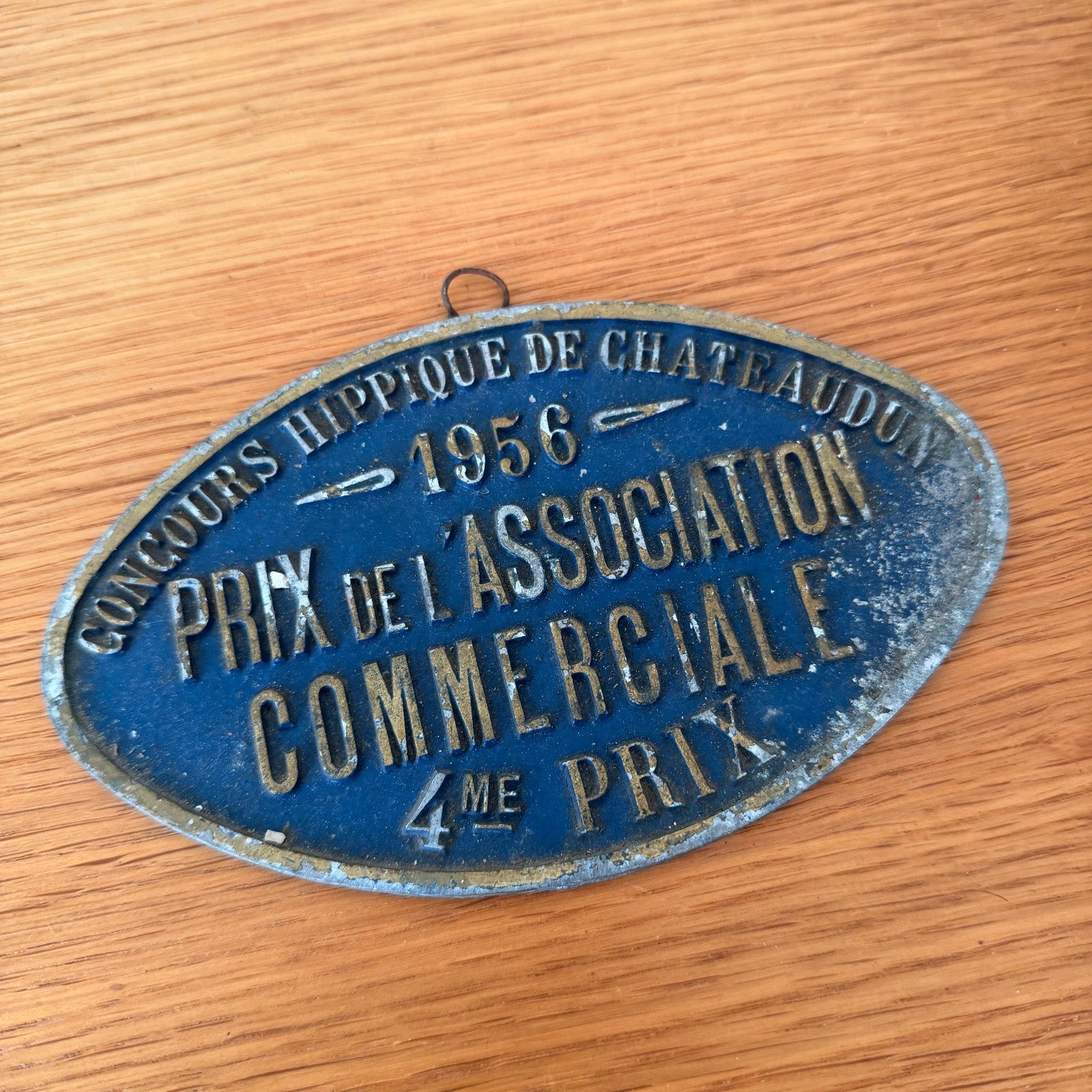 French Horse Show Trophy Plaque 1956 Chateaudun Vintage Award 0802268 Fleamarketfrance