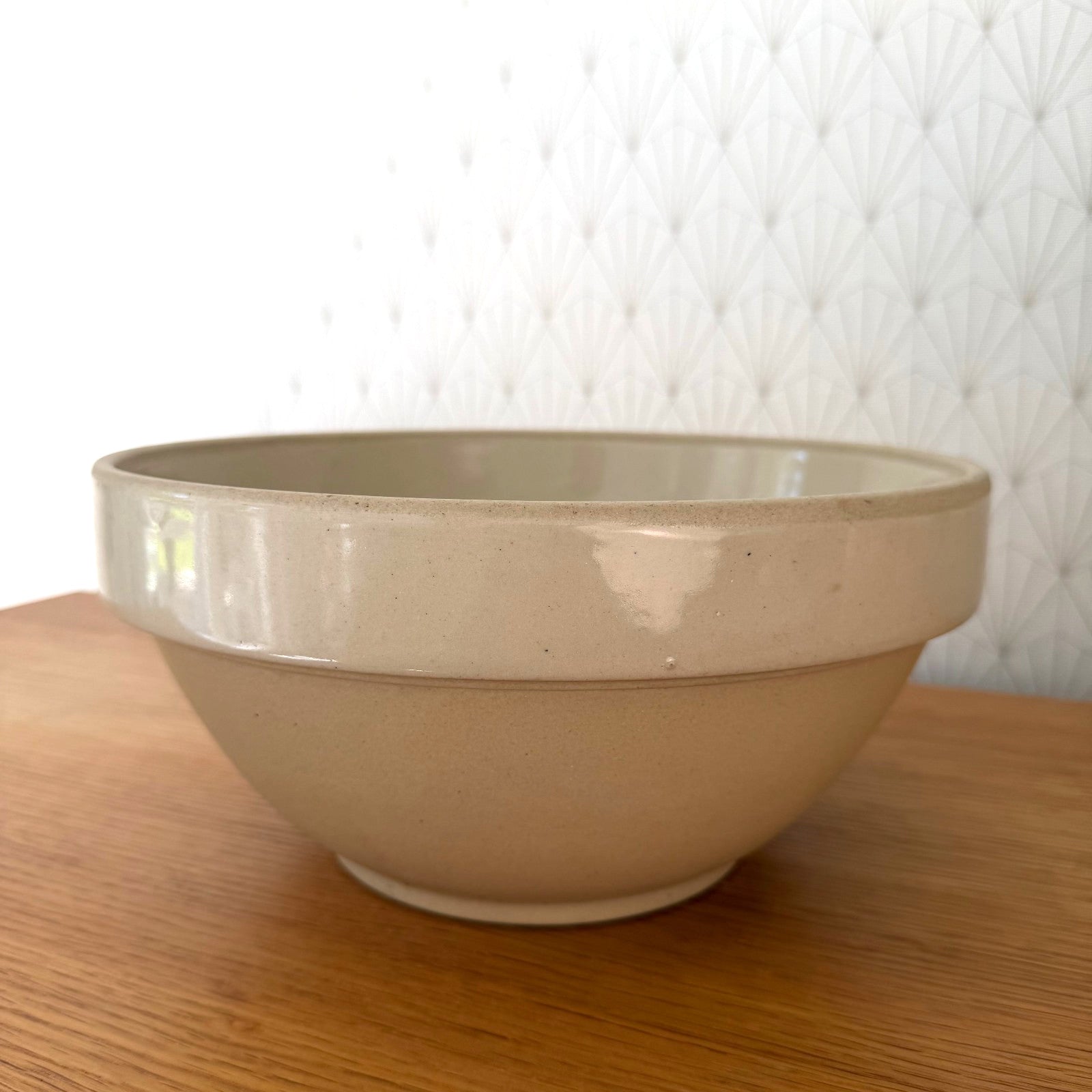 French Stoneware Bowl Vintage Digoin Mixing Salad 10.5" Kitchen 2210257 Fleamarketfrance : French vintage and antique decor