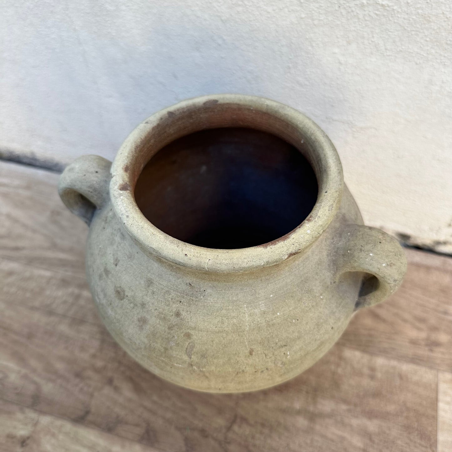 Antique French Terracotta Water Jar Two Handles Handmade Pottery 2407238 Unmarked