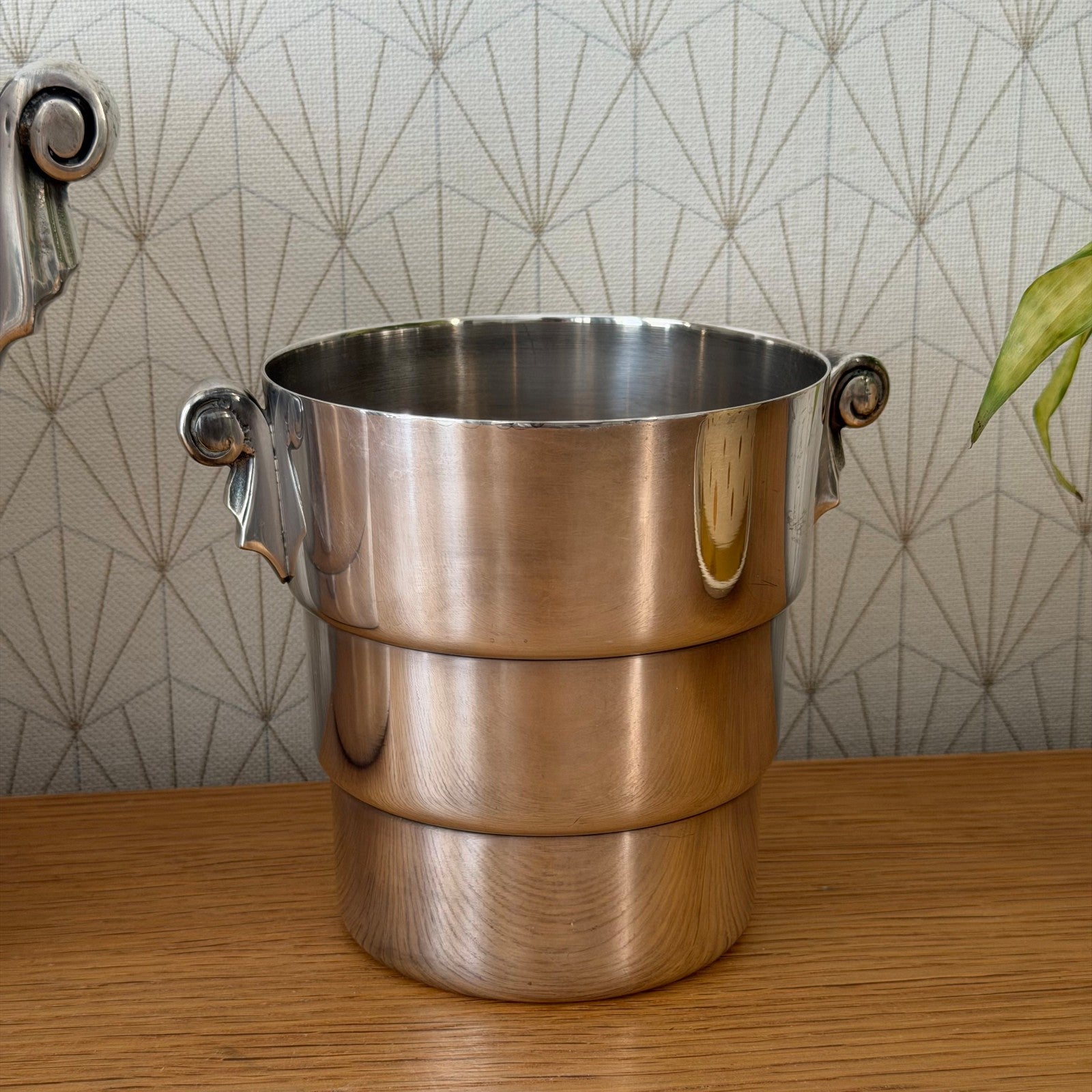 French Silverplate Champagne Ice Bucket Wine Cooler Art Deco Set 1407267 Fleamarketfrance