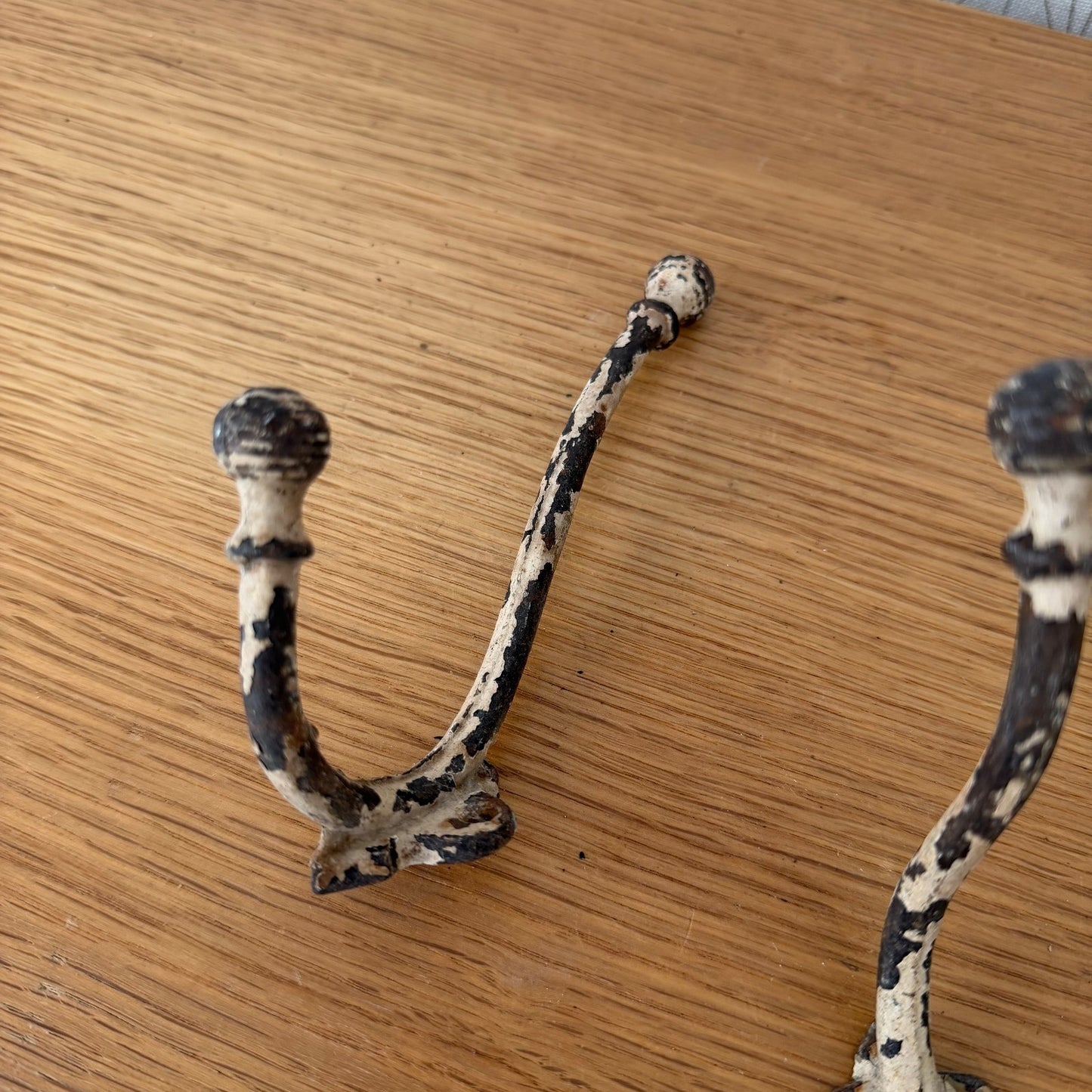 Vintage French Wall Hooks Metal Folding Coat Hat Portmanteau 0409264