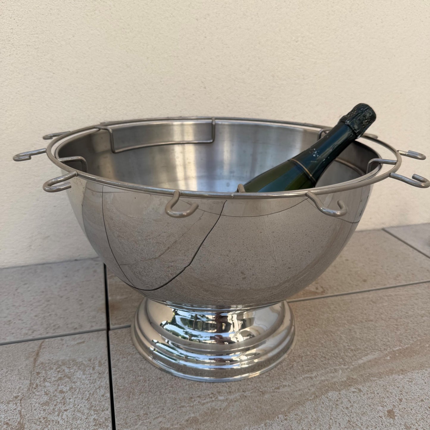 Couzon French Champagne Ice Bucket Double Magnum Inox Flute Rack 0707263 Pol Roger