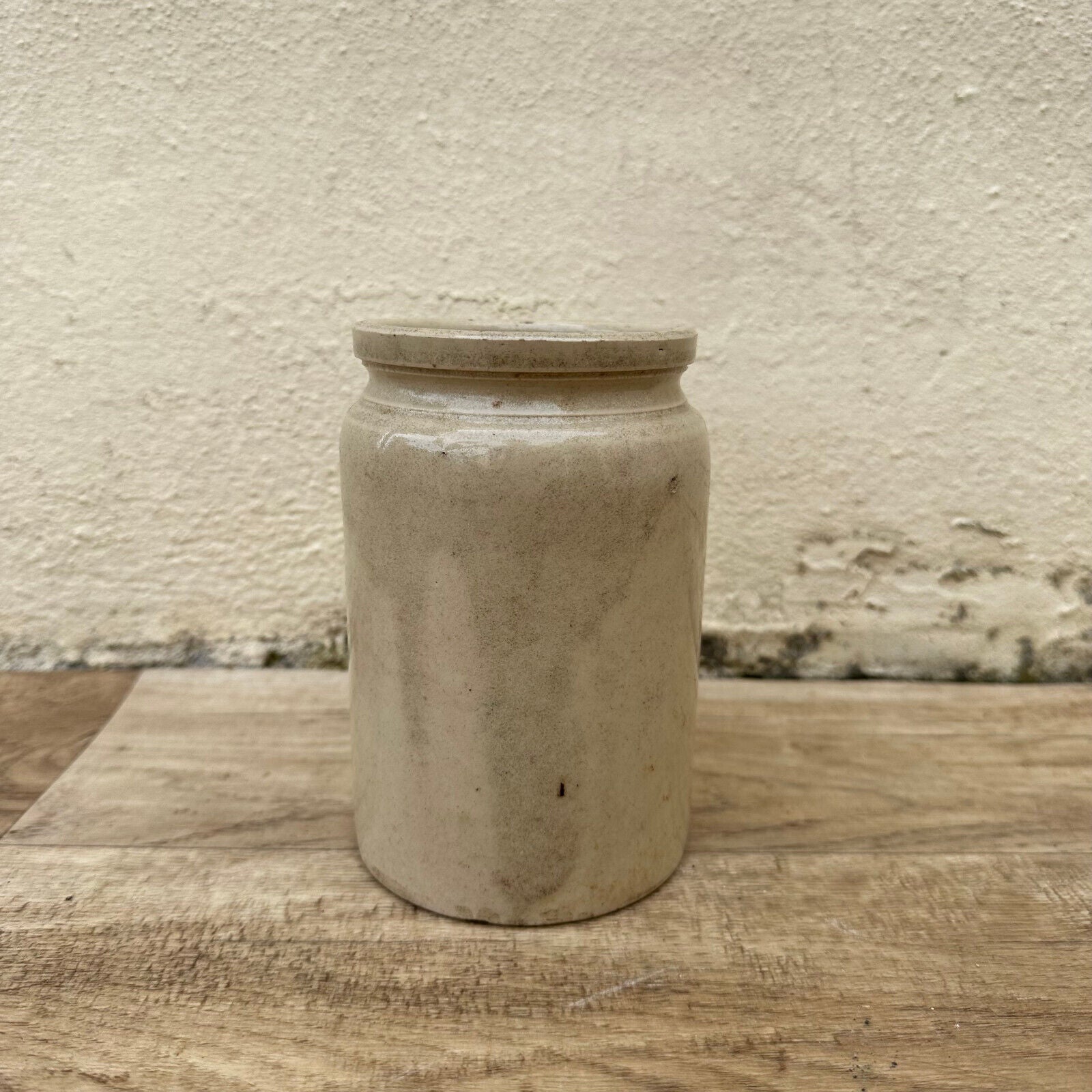 HANDMADE GLAZED GREY FRENCH CONFIT JAM POT SMALL STONEWARE 5 1/2" 1105237 - Fleamarketfrance