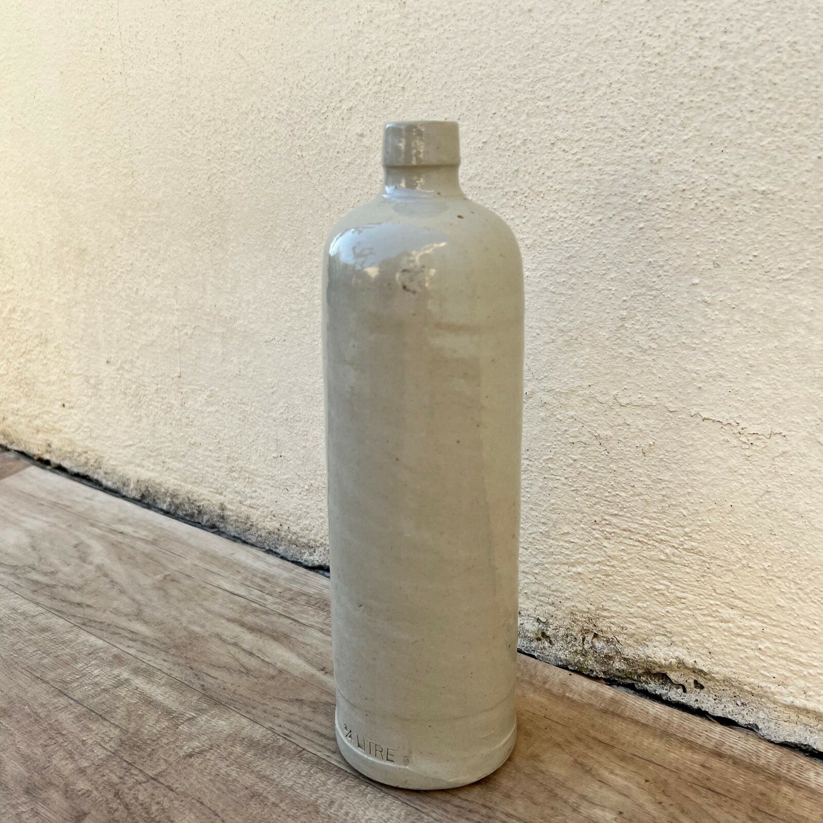 French Stoneware Bottle 3/4 Litre Vintage Ceramic Wine Spirit 0403226 Unmarked