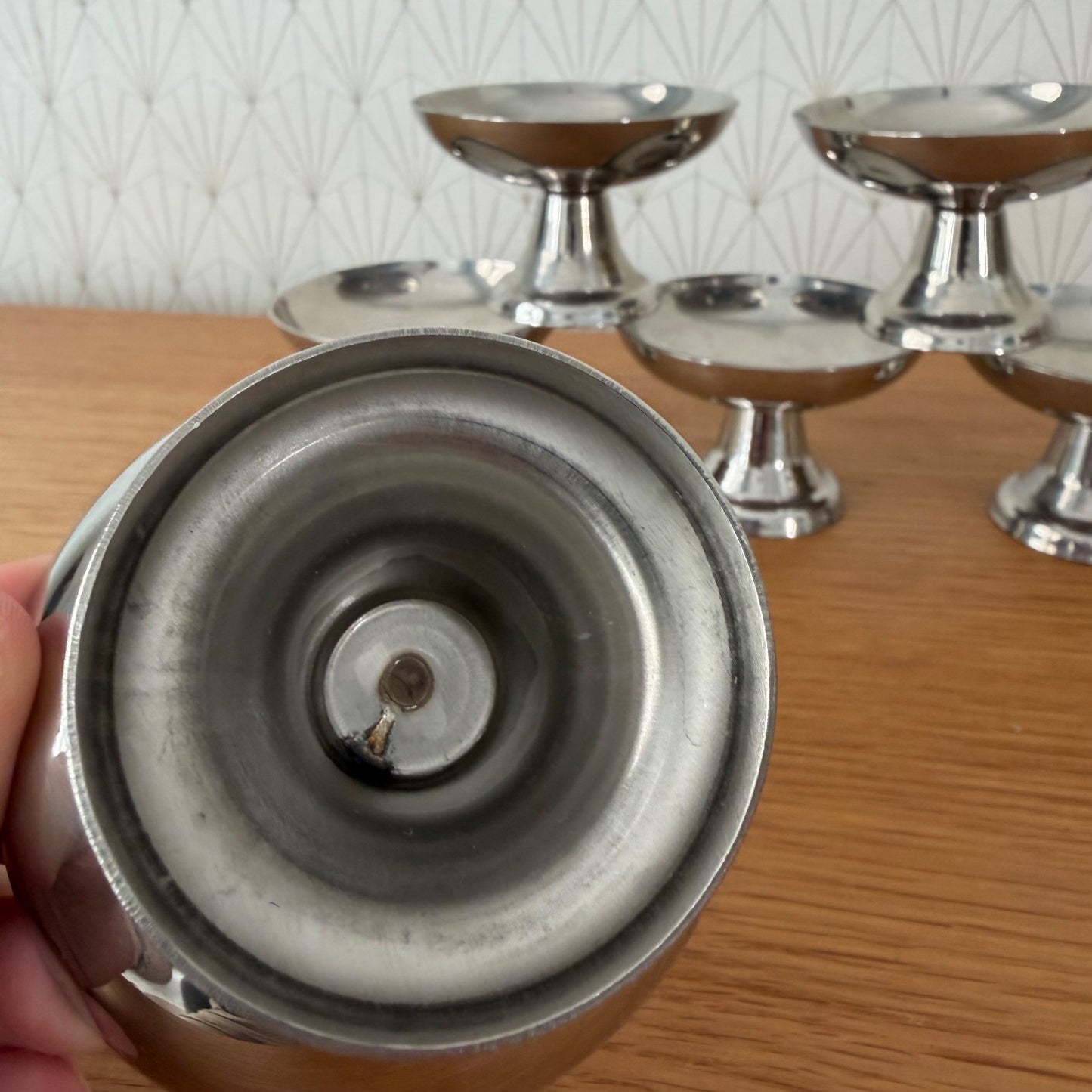 Vintage Stainless Steel Ice Cream Cups Set of 6 Compote Bowls 1408267 Stainless