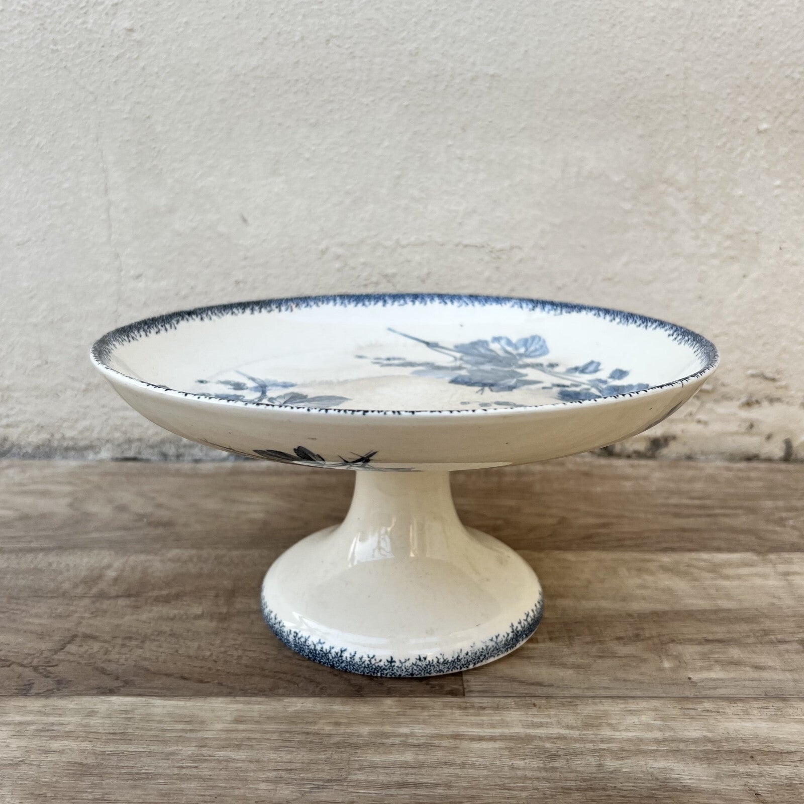 Vintage French Sarreguemines Compotier Groseilles Pattern Pedestal 12102418 Fleamarketfrance