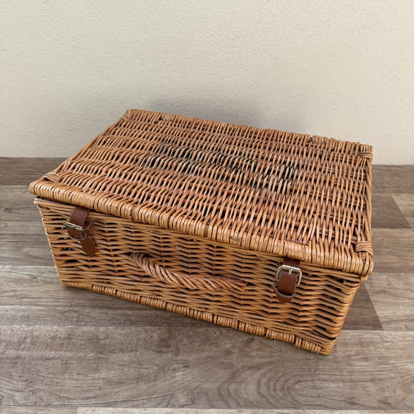 Vintage French Wicker Wicker Picnic Basket Large 1308252* Unbranded