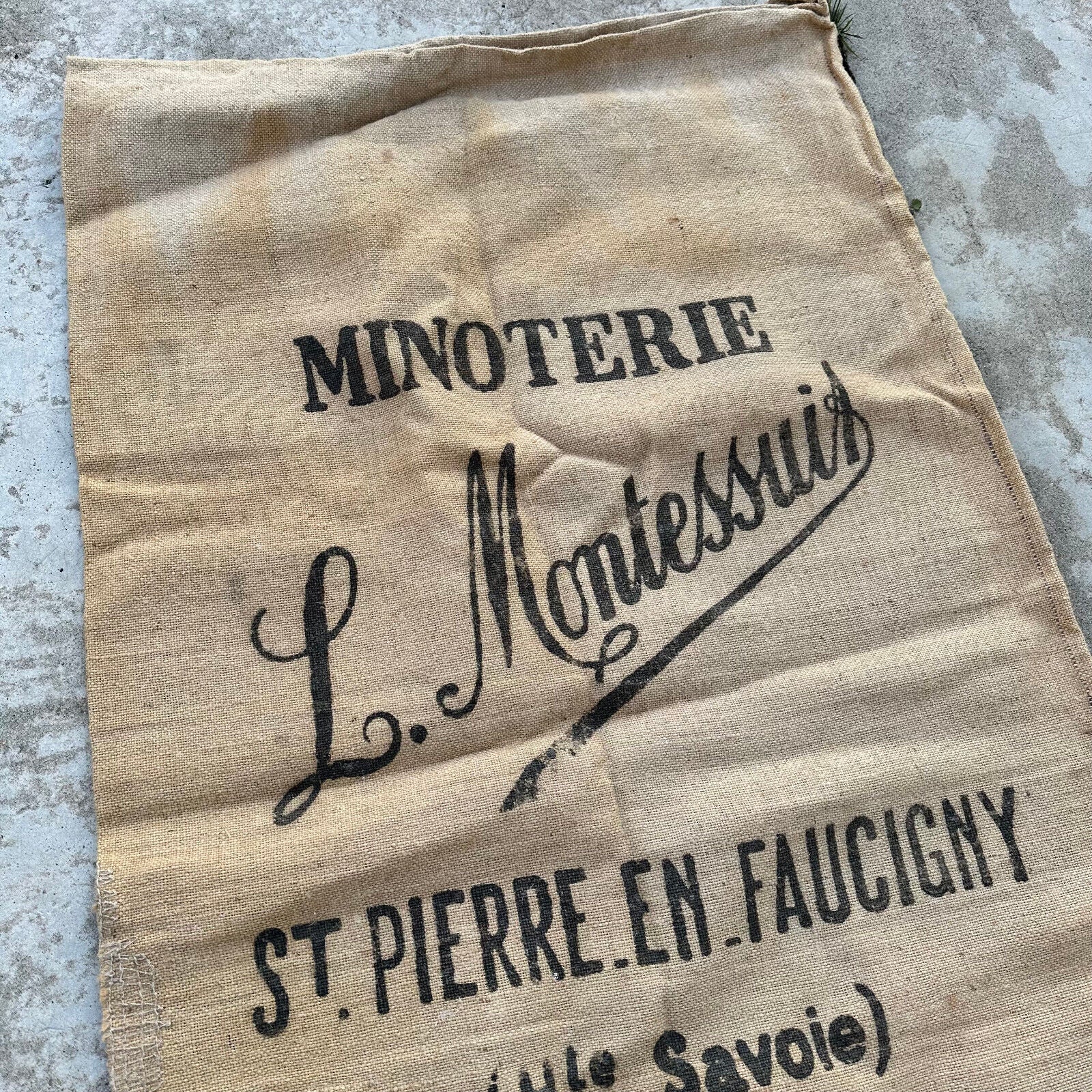 Vintage French Grain Cereal Flour Linen Bag 1710243 - Fleamarketfrance