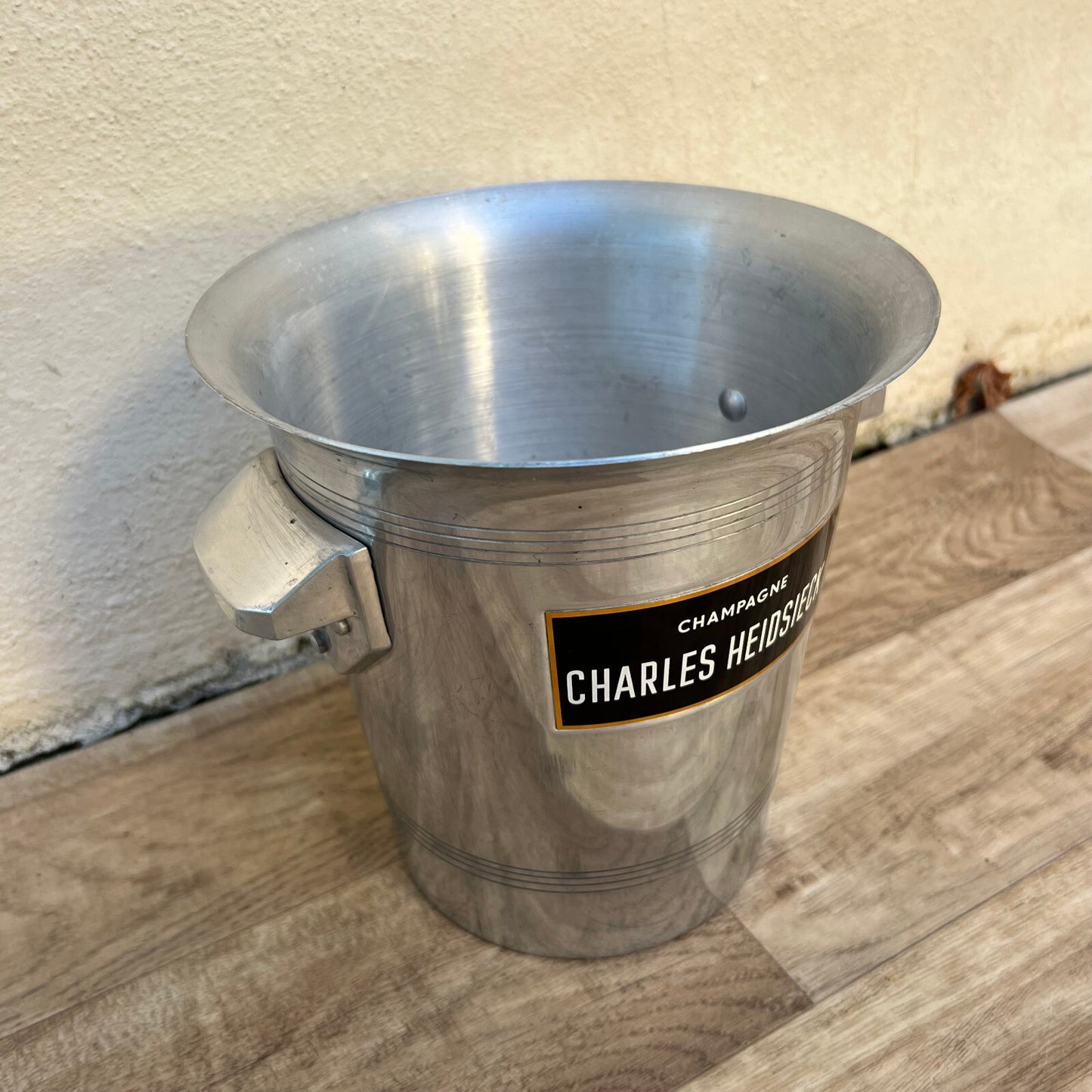 Vintage Charles Heidsieck Champagne Ice Bucket French Silver Metal 2110225 Fleamarketfrance