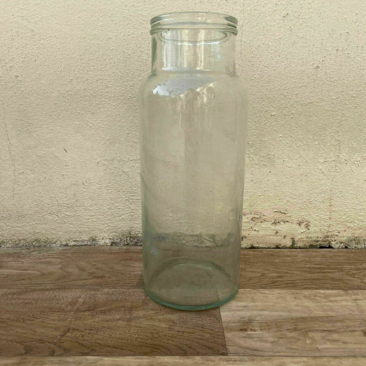 Antique French Glass Bottle 19th Century Apothecary Vessel Clear 0107215 Lalique