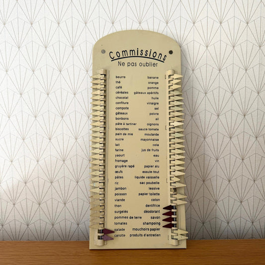 Charming  French Shopping List Commissions Grocery Sel Vintage Sign 0810253