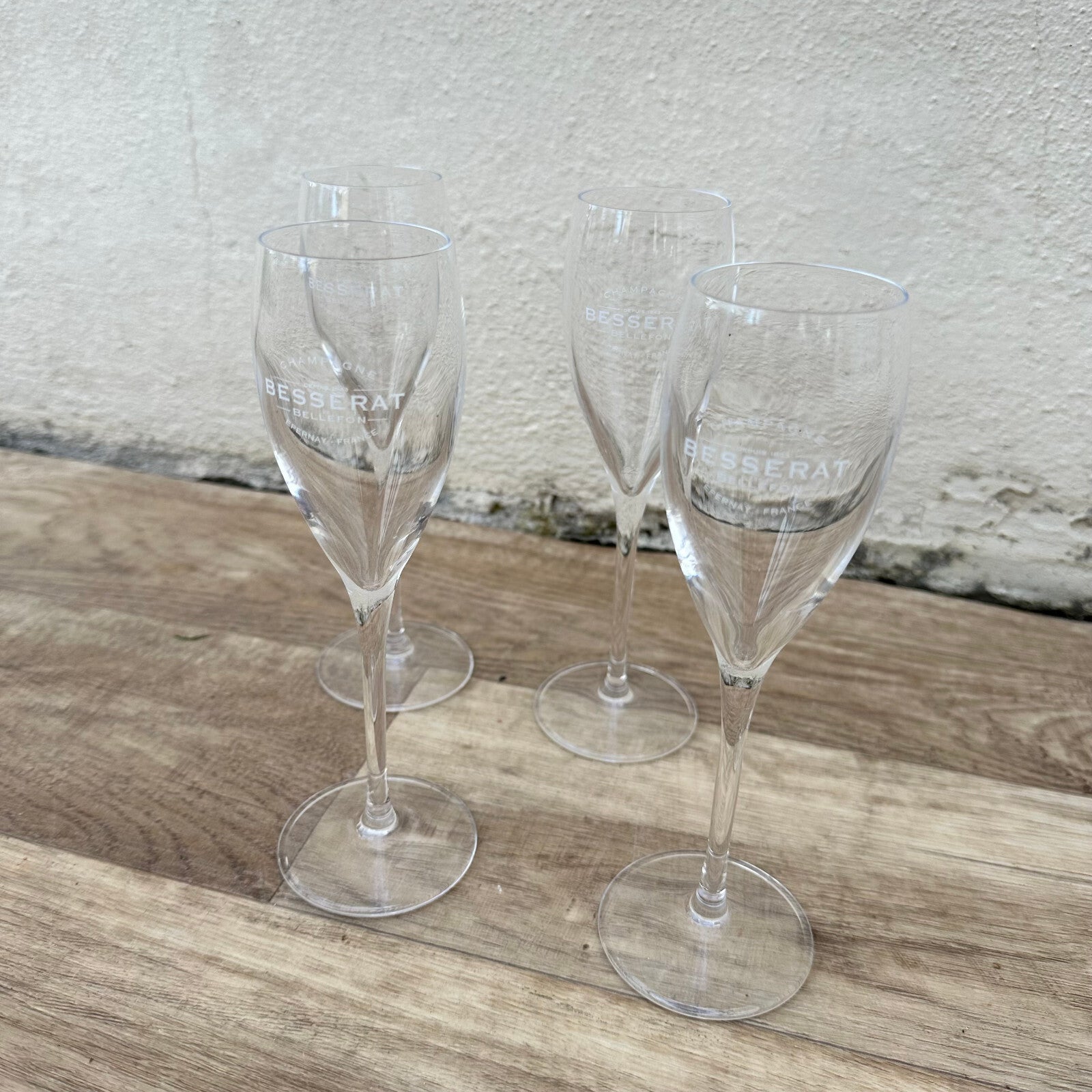Set 4 Besserat Bellefon Champagne Flutes Crystal Glasses France 12092432 Besserat de Bellefon