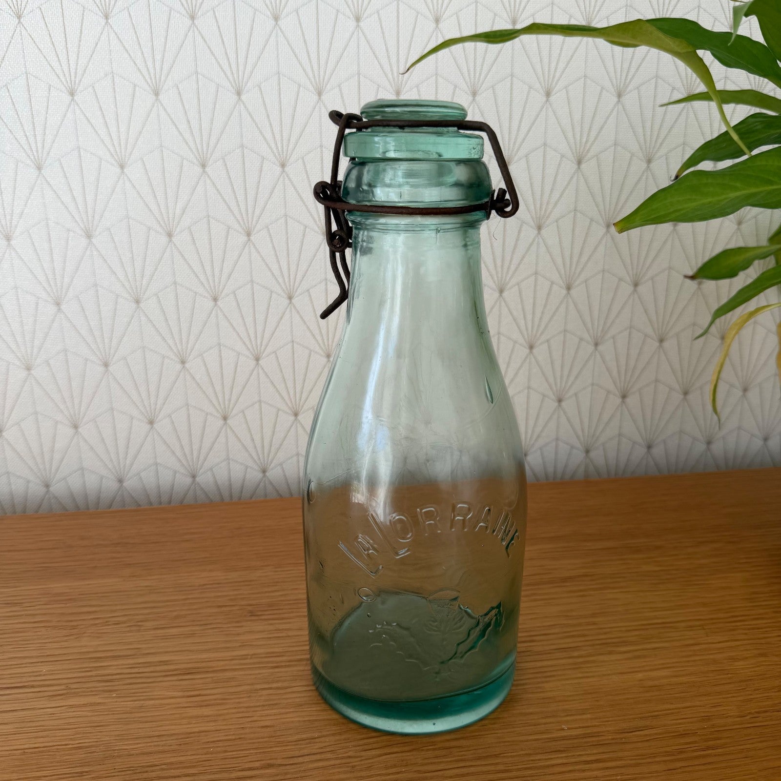 Vintage French Glass Preserve Jar La Lorraine Wire Bail Stopper 13052611 Fleamarketfrance