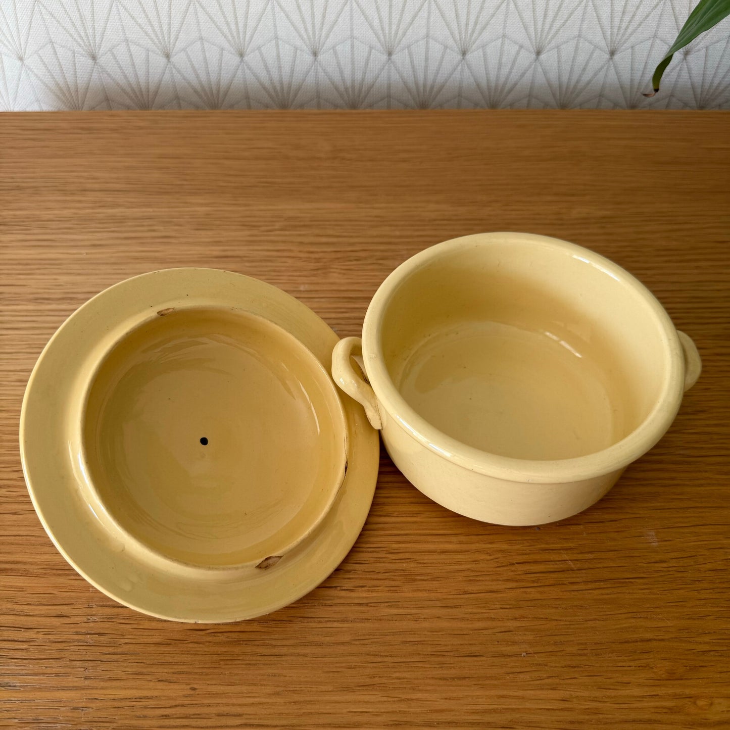 Vintage French Terrine Pot Yellow Ceramic Luneville Pottery 11012513 Luneville