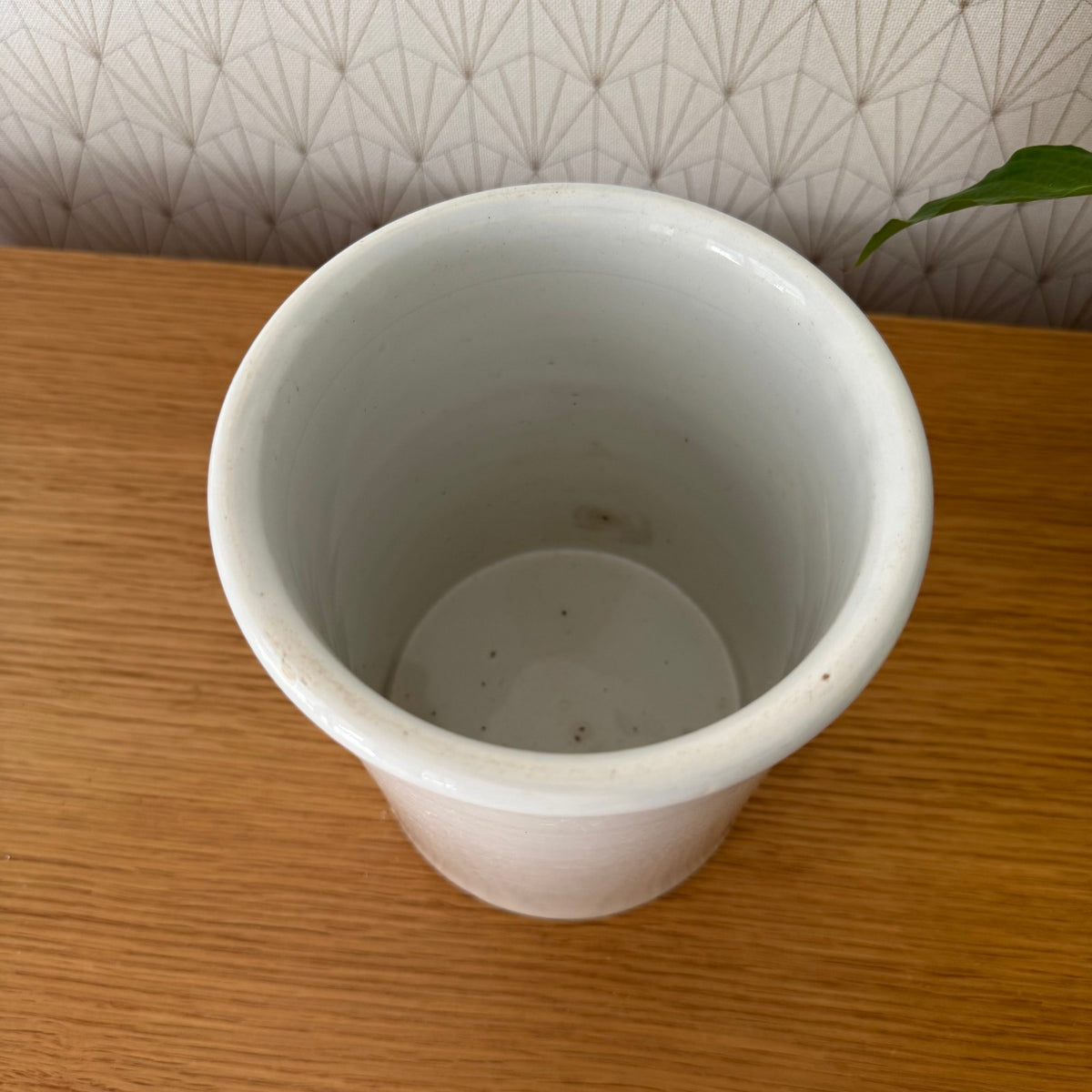 Antique French Confit Pot White Ceramic Creil Montereau Kitchen 1209252