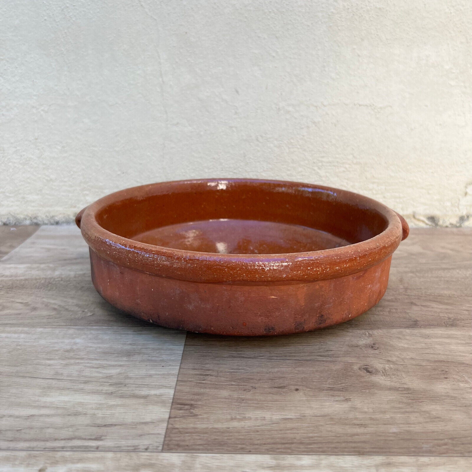 French 10” pottery Brown Fruit bowl Provence Vintage Tian Glazed 06102416 - Fleamarketfrance