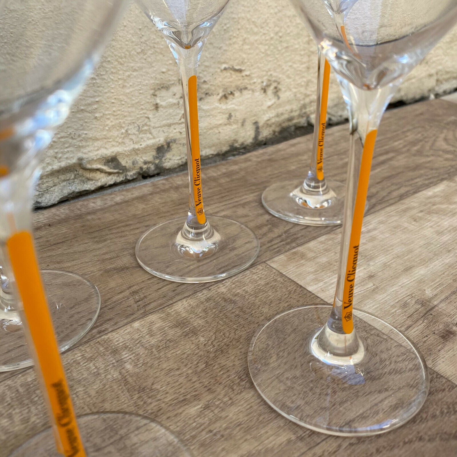 6 x Veuve Cliquot Clicquot Orange Glasses Flutes Cup Ice 0202251 - Fleamarketfrance