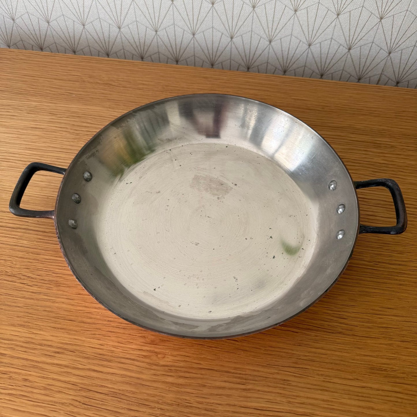 Vintage French round au Gratin pan lined copper 10"  LE GOURMET 2507252