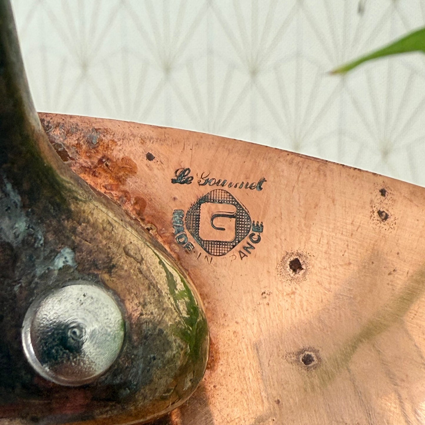 Vintage French round au Gratin pan lined copper 10"  LE GOURMET 2507252