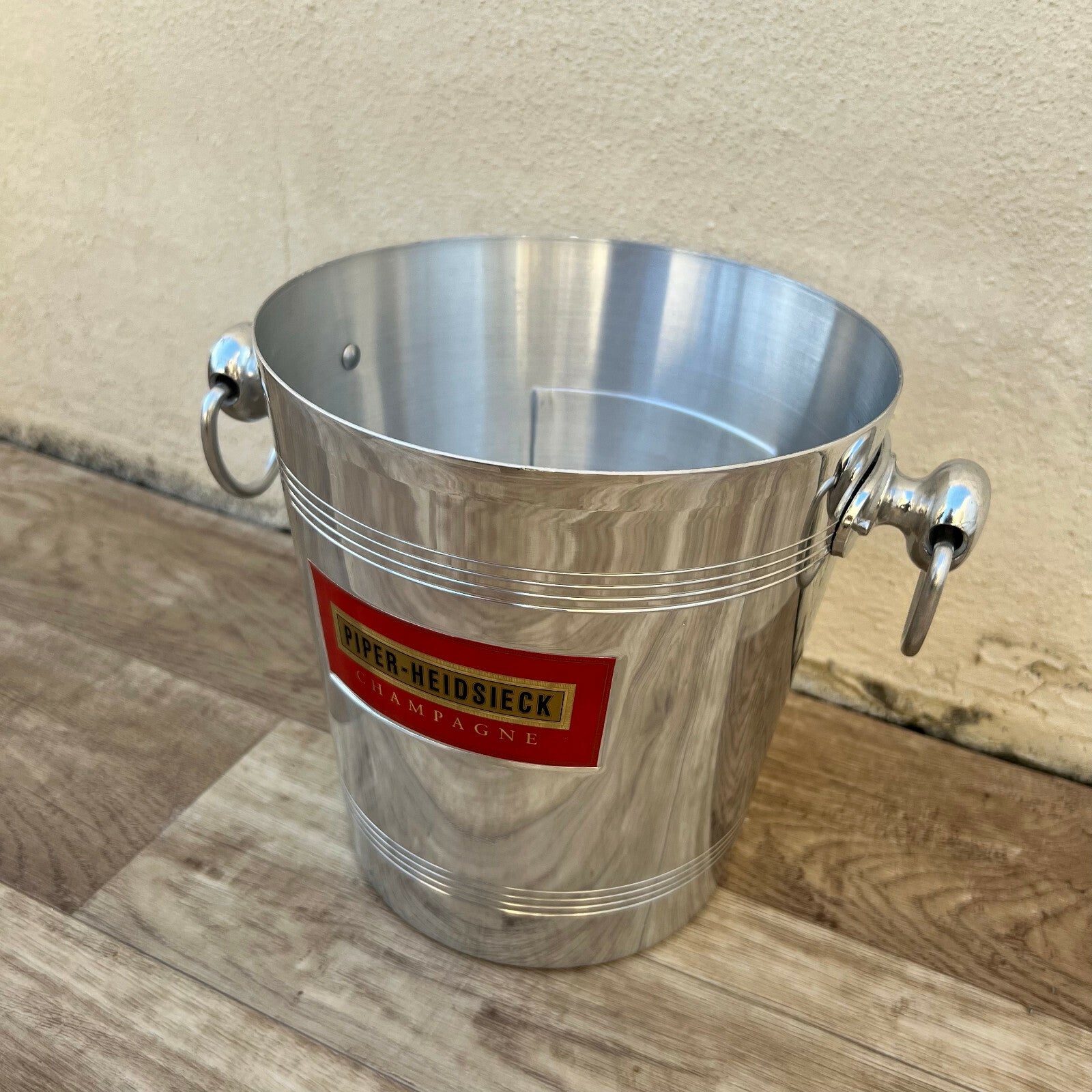 Piper Heidsieck Champagne Bucket Ice Cooler Chrome French Vintage 2106223 MA&DE
