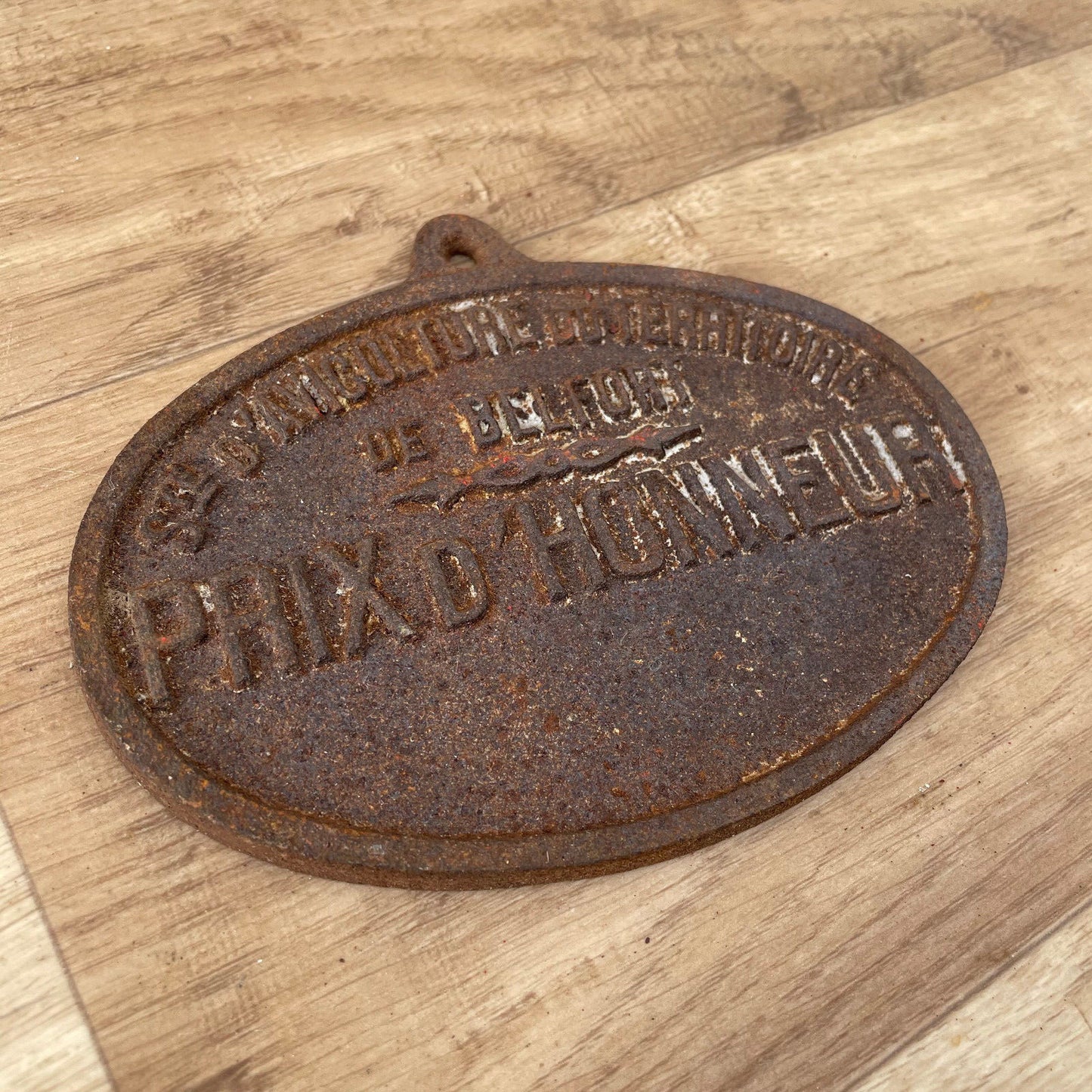 French Agricultural Prize Plaque Cast Iron Vintage Award Trophy 1103255 Fleamarketfrance