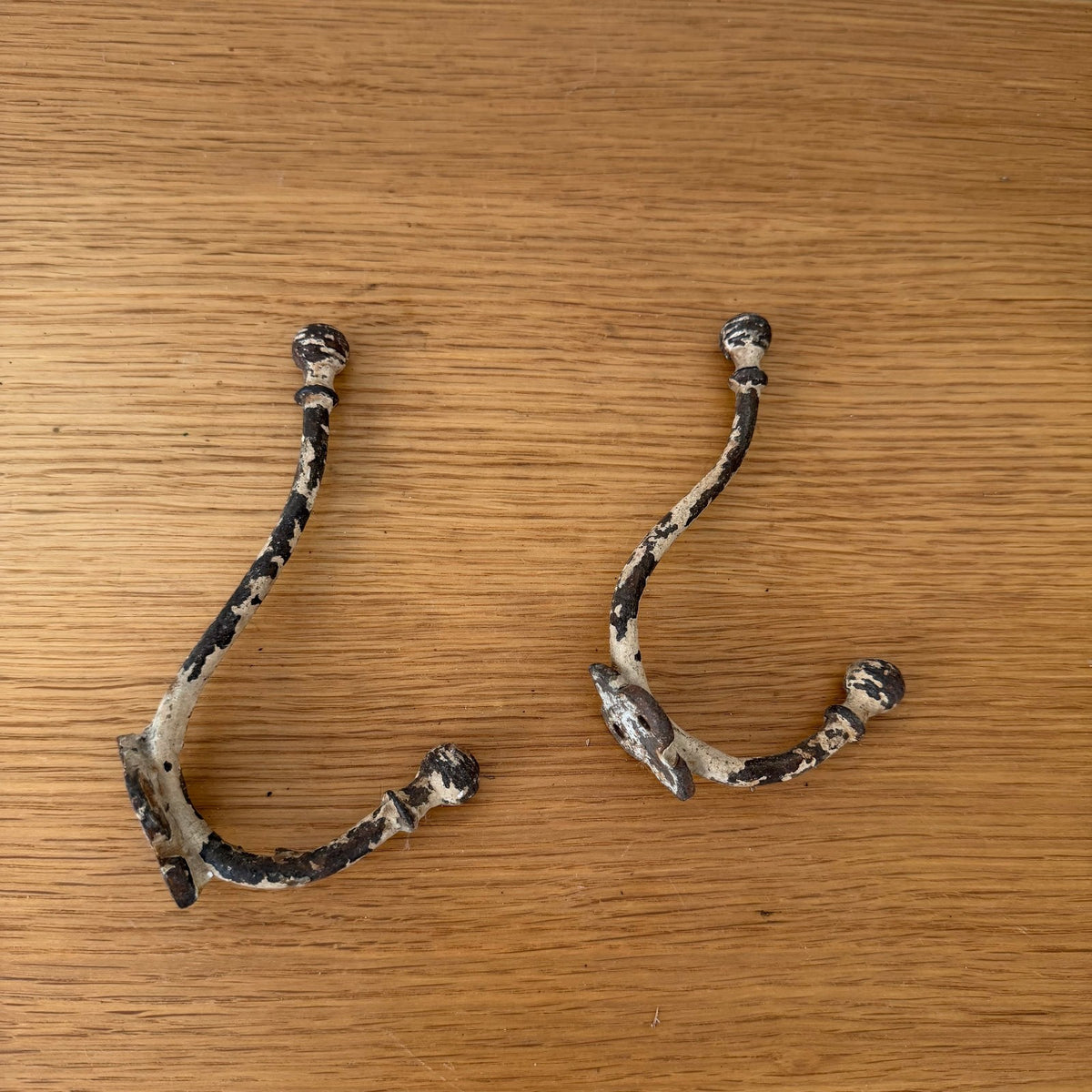 Vintage French Wall Hooks Metal Folding Coat Hat Portmanteau 0409264