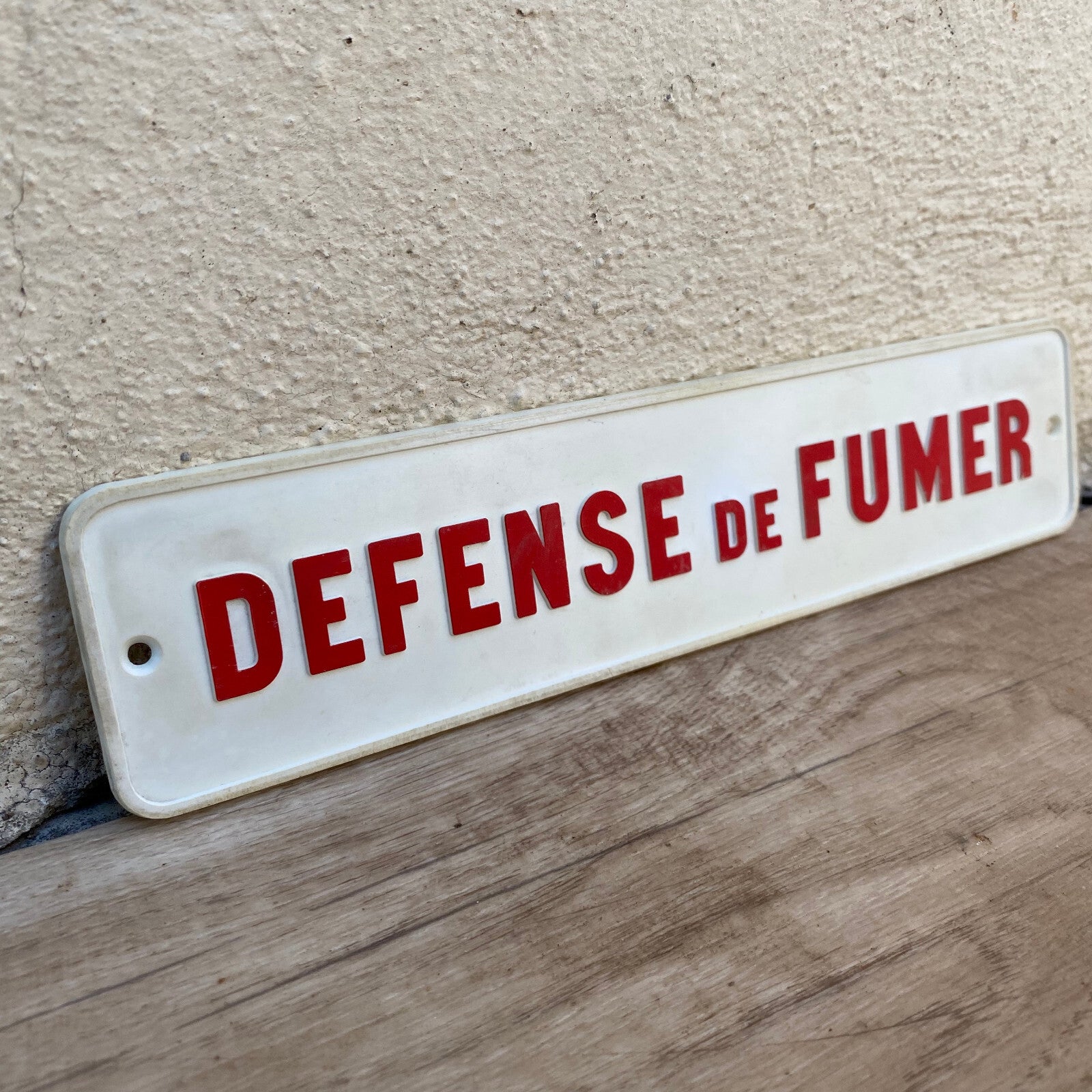Vintage French No Smoking Sign Defense de Fumer Plastic Plaque 29032512 Fleamarketfrance