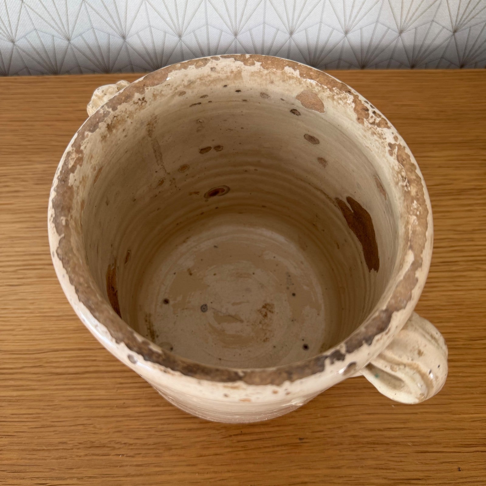 Italian Sardine Pot Antique Stoneware Crock Two Handles 01072611 Unbranded