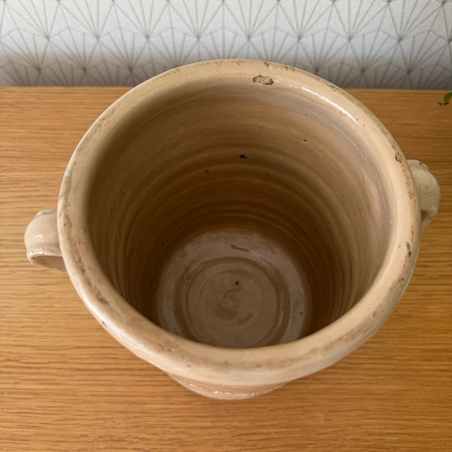 Antique French Confit Pot Stoneware Crock Two Handles 18cm 11012511 Unbranded