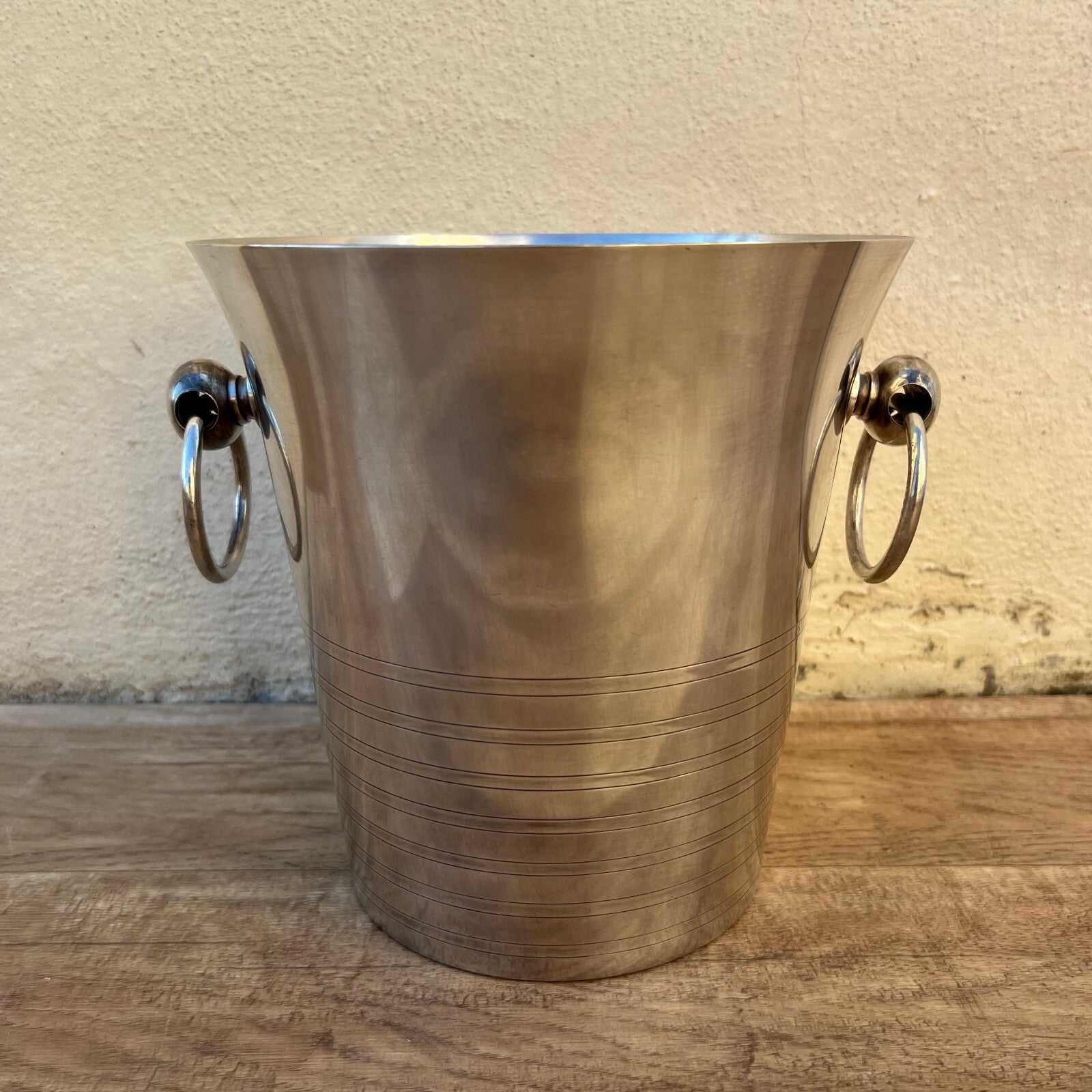 French Silver Ice Bucket Champagne Cooler Ring Handles Vintage 09032515 Fleamarketfrance