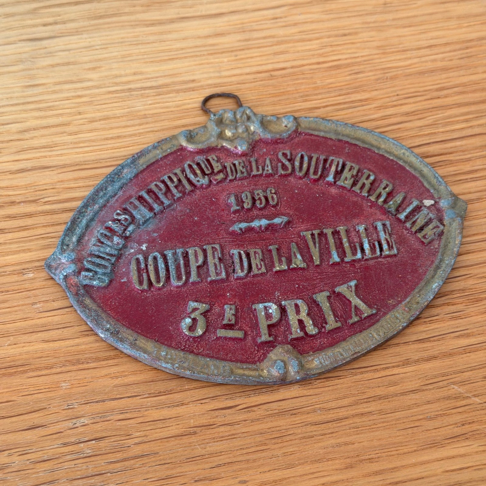 French Agricultural Trophy Plaque 1956 Souterraine Bronze Award 1212255 Fleamarketfrance : French vintage and antique decor