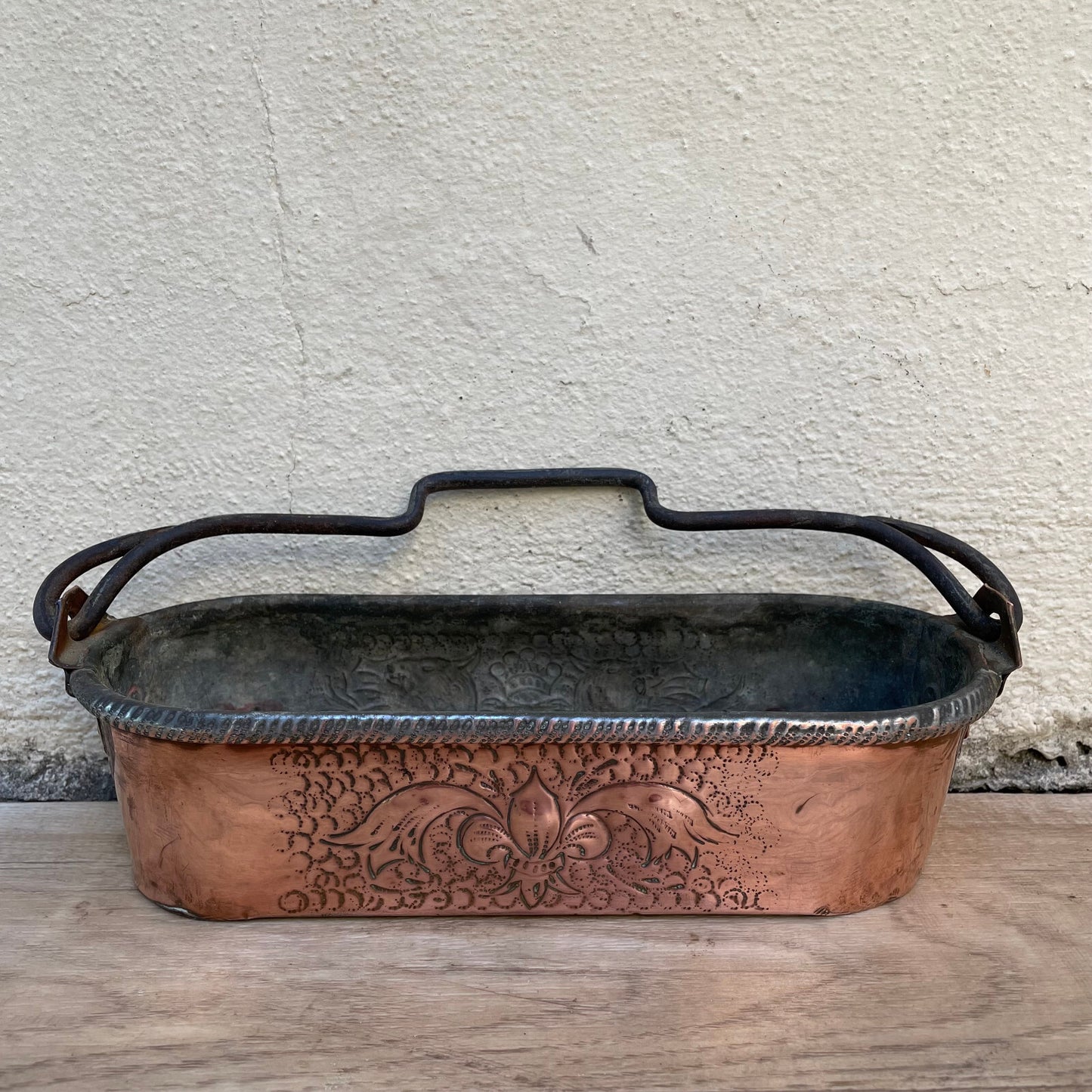 Antique French Copper Fish Poacher Decorative Engraved Planter 1501259 Fleamarketfrance
