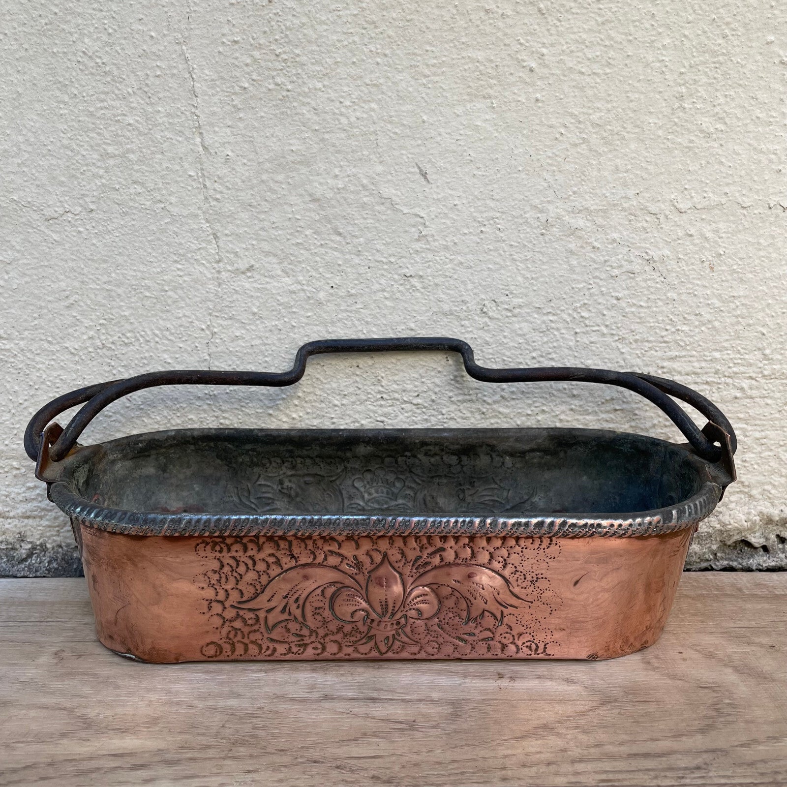 Antique French Copper Fish Poacher Decorative Engraved Planter 1501259 Fleamarketfrance