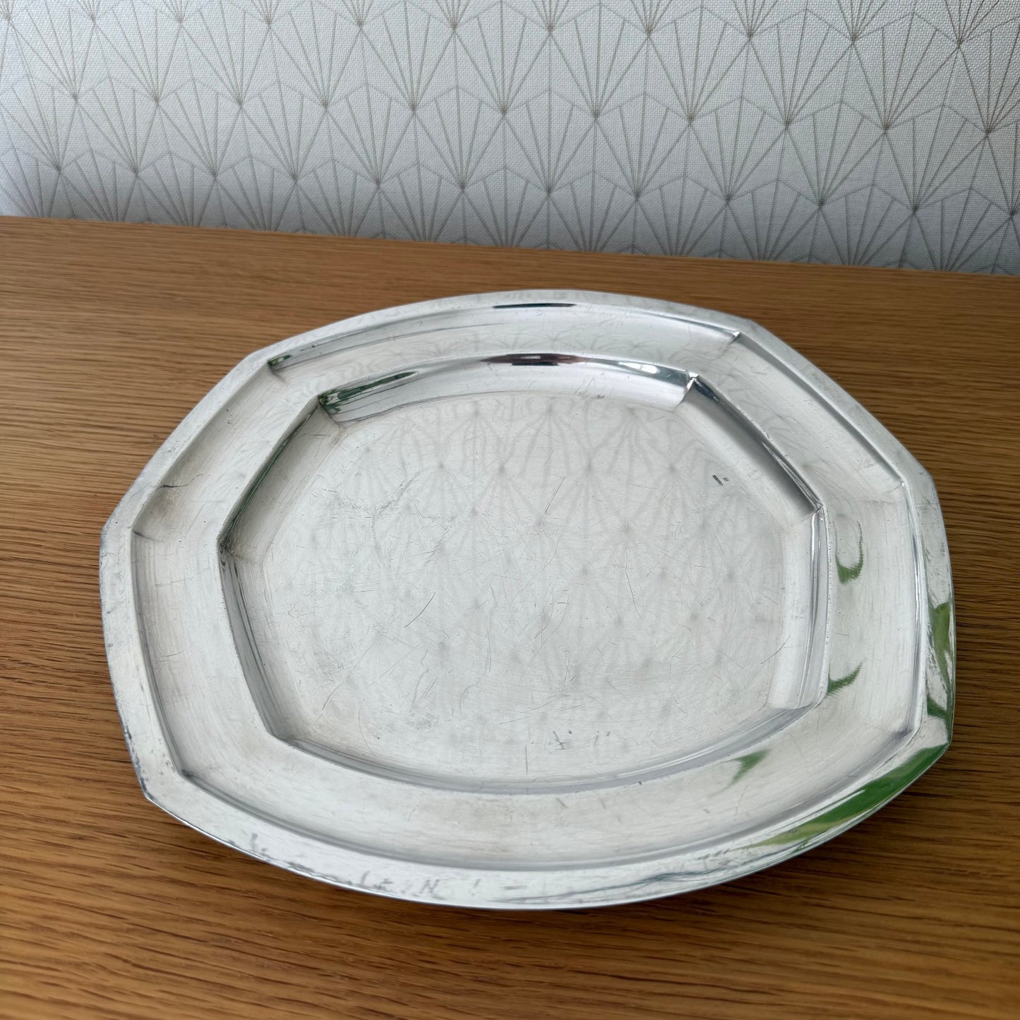 French Silver Plated Oval Serving Tray Metal Blanc Vintage 30cm 1807255 Fleamarketfrance