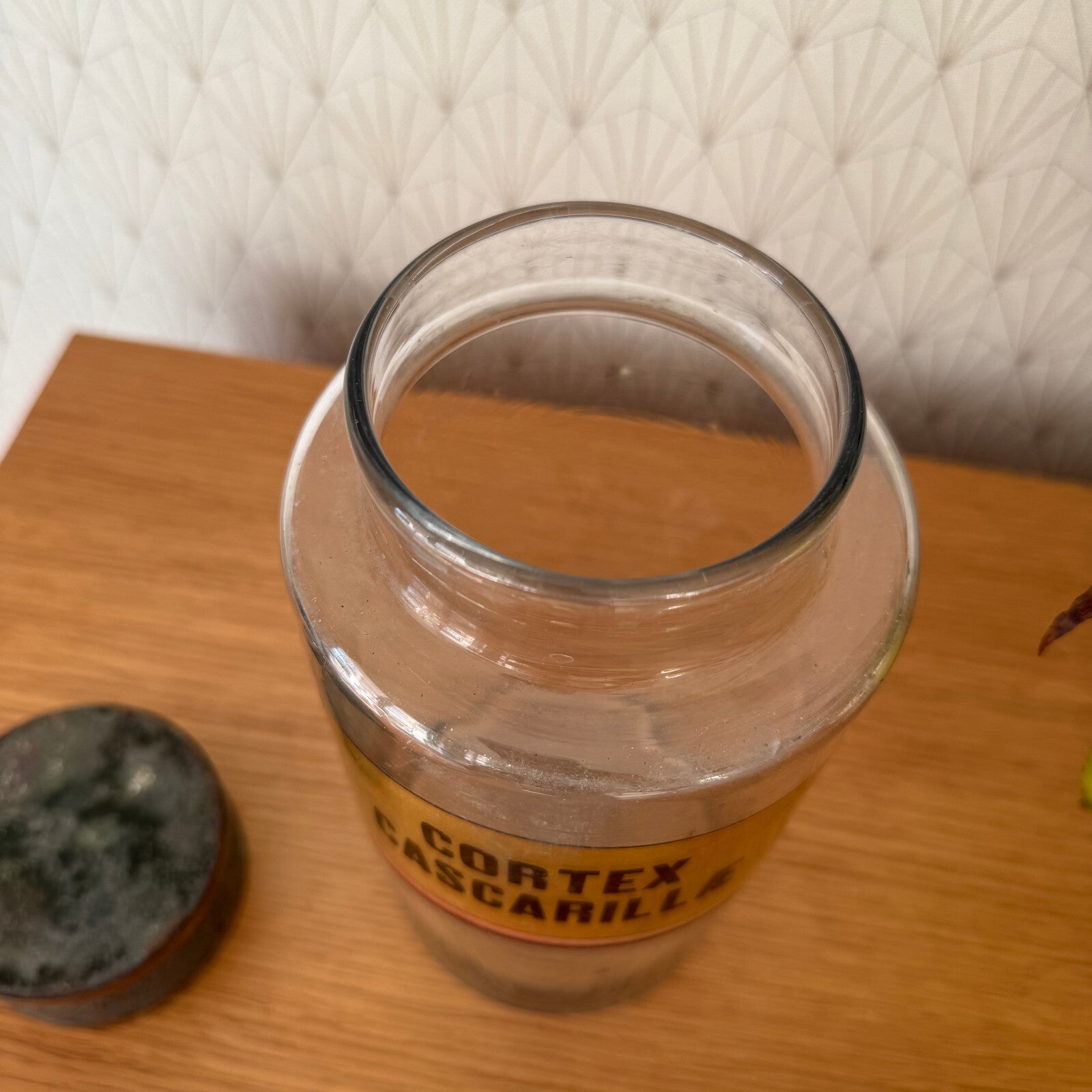 French Apothecary Jar Clear Glass Pharmacy Cortex Cascarille 1601251 Fleamarketfrance