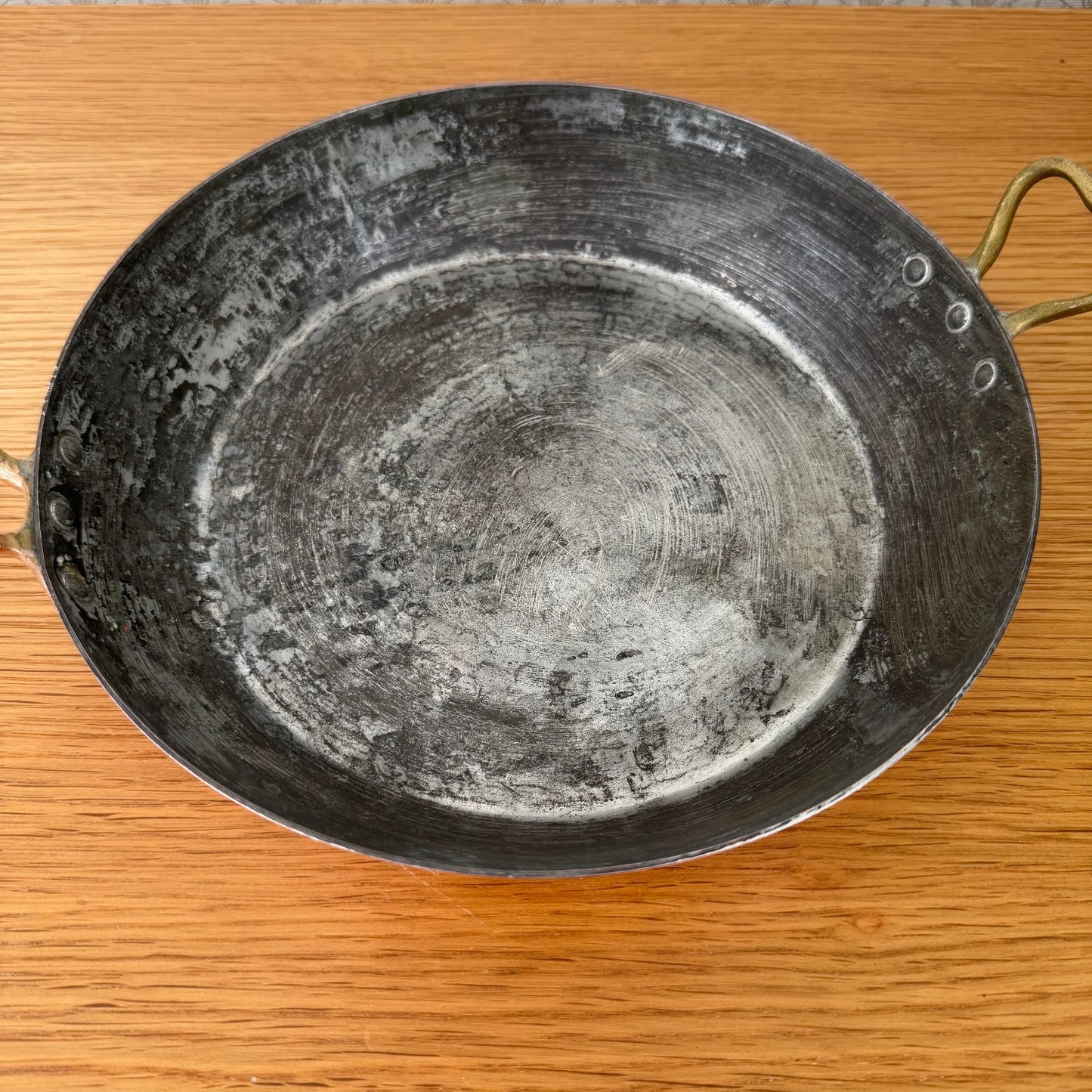 Vintage French round au Gratin pan lined copper 9 1/2"  HAVARD 111258