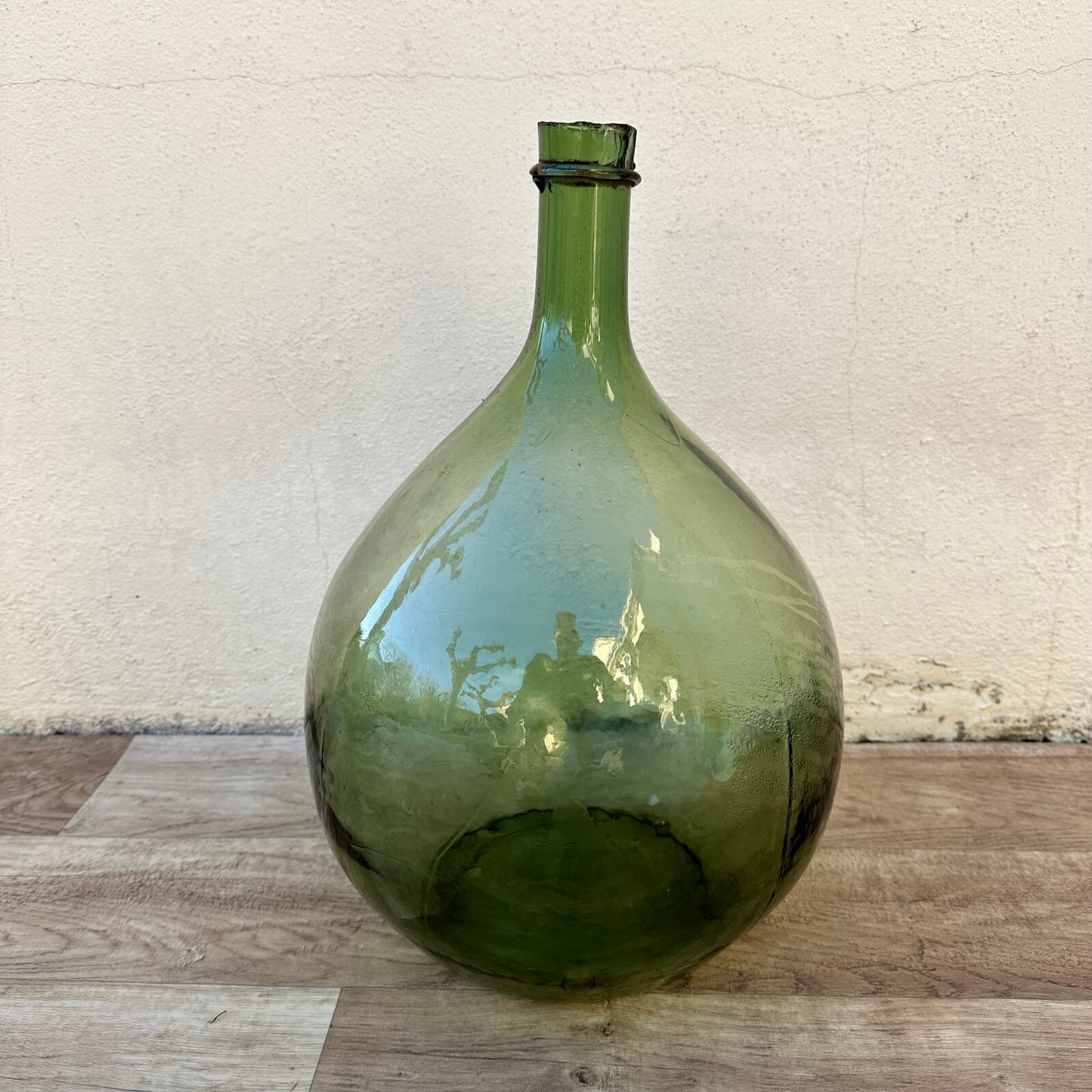 Antique French Dame Jeanne Demijohn Green Glass Wine Bottle Carboy 22022313 Fleamarketfrance