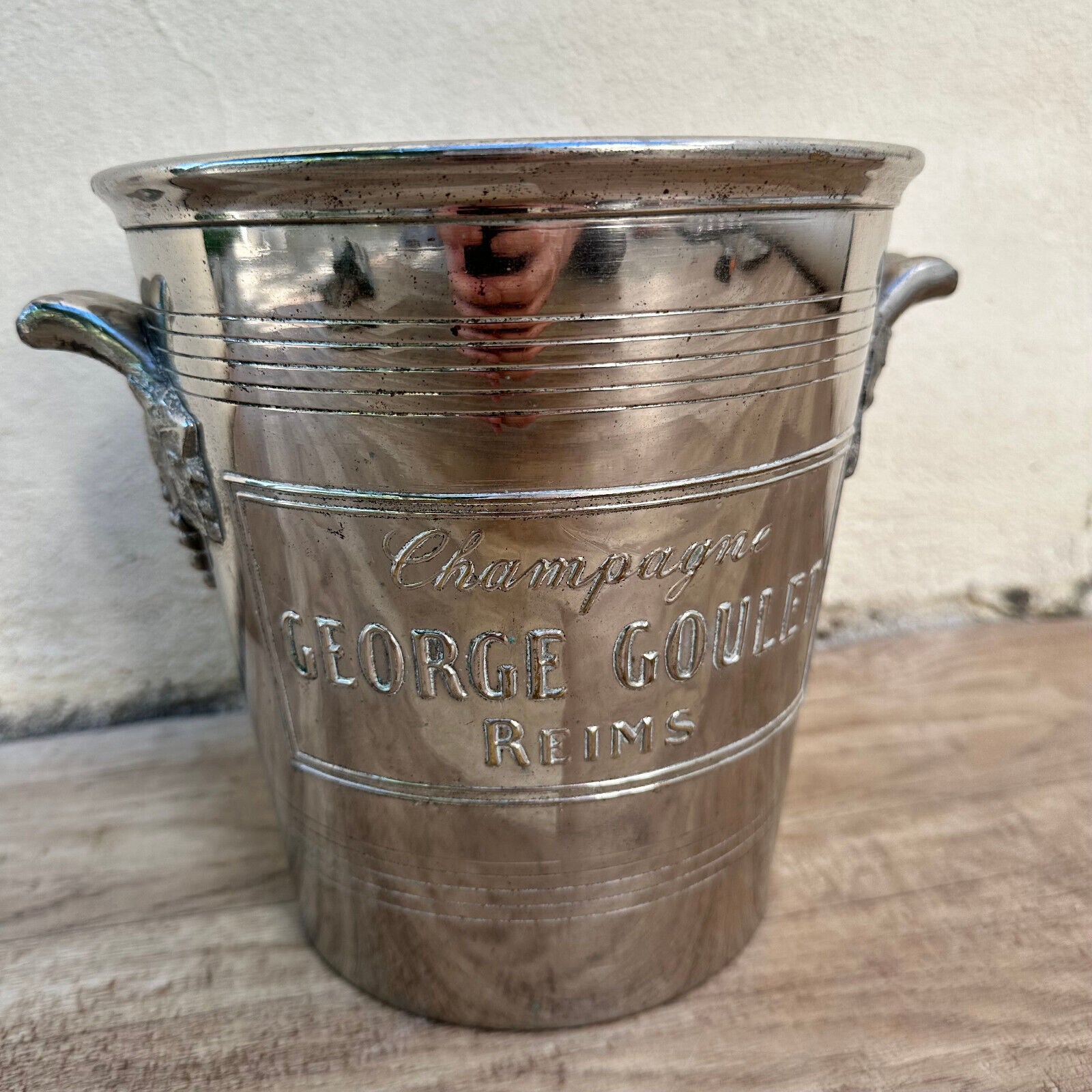 Vintage French Champagne Silverplate Bucket Cooler silverplate GOULET 25102311 - Fleamarketfrance