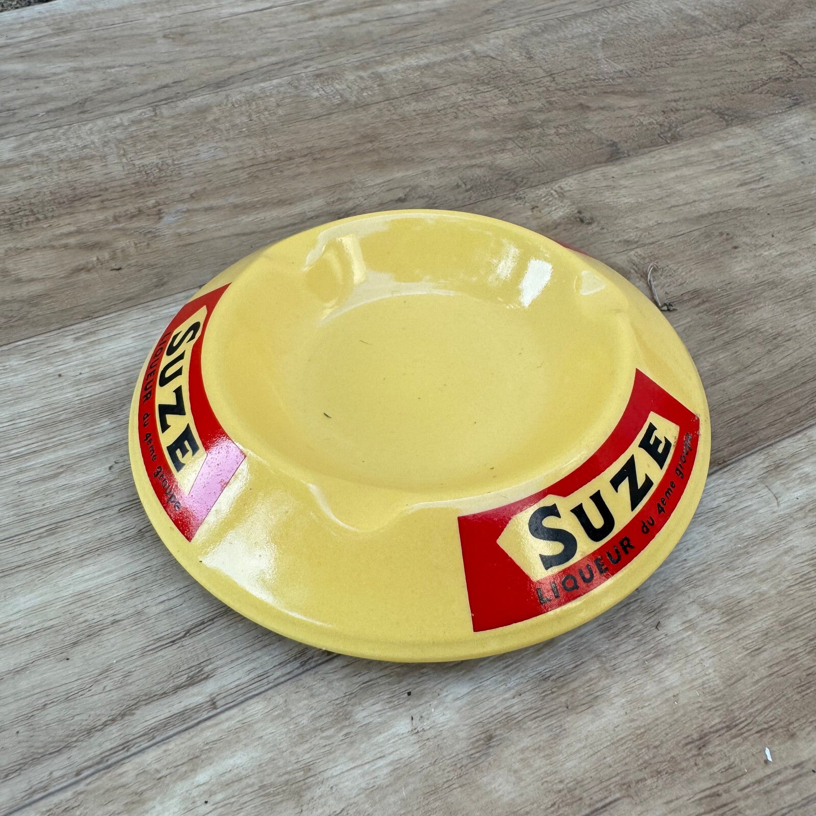 French Suze Ashtray Vintage Yellow Ceramic Liqueur Advertising 22072413 Fleamarketfrance