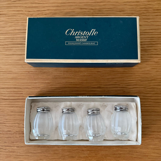 CHRISTOFLE France Crystal Sterling Silver Salt Pepper Shaker 18042520 Christofle